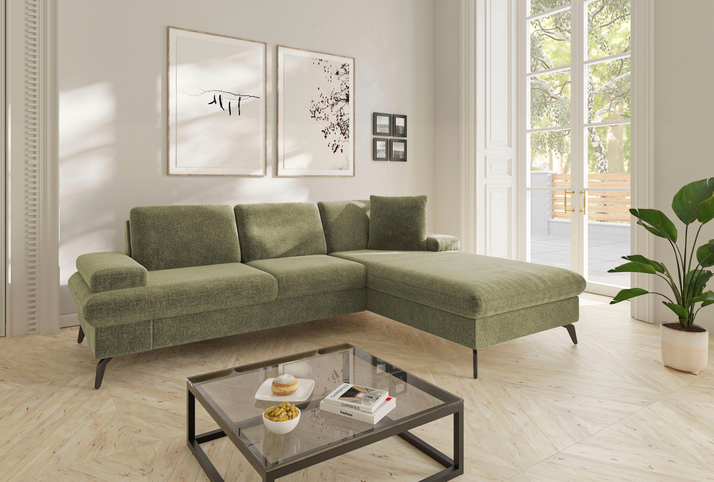 sit&more Ecksofa »Morris Jubi L-Form, B: 247 cm« mit Armteilfunktion & 1 Zi günstig online kaufen