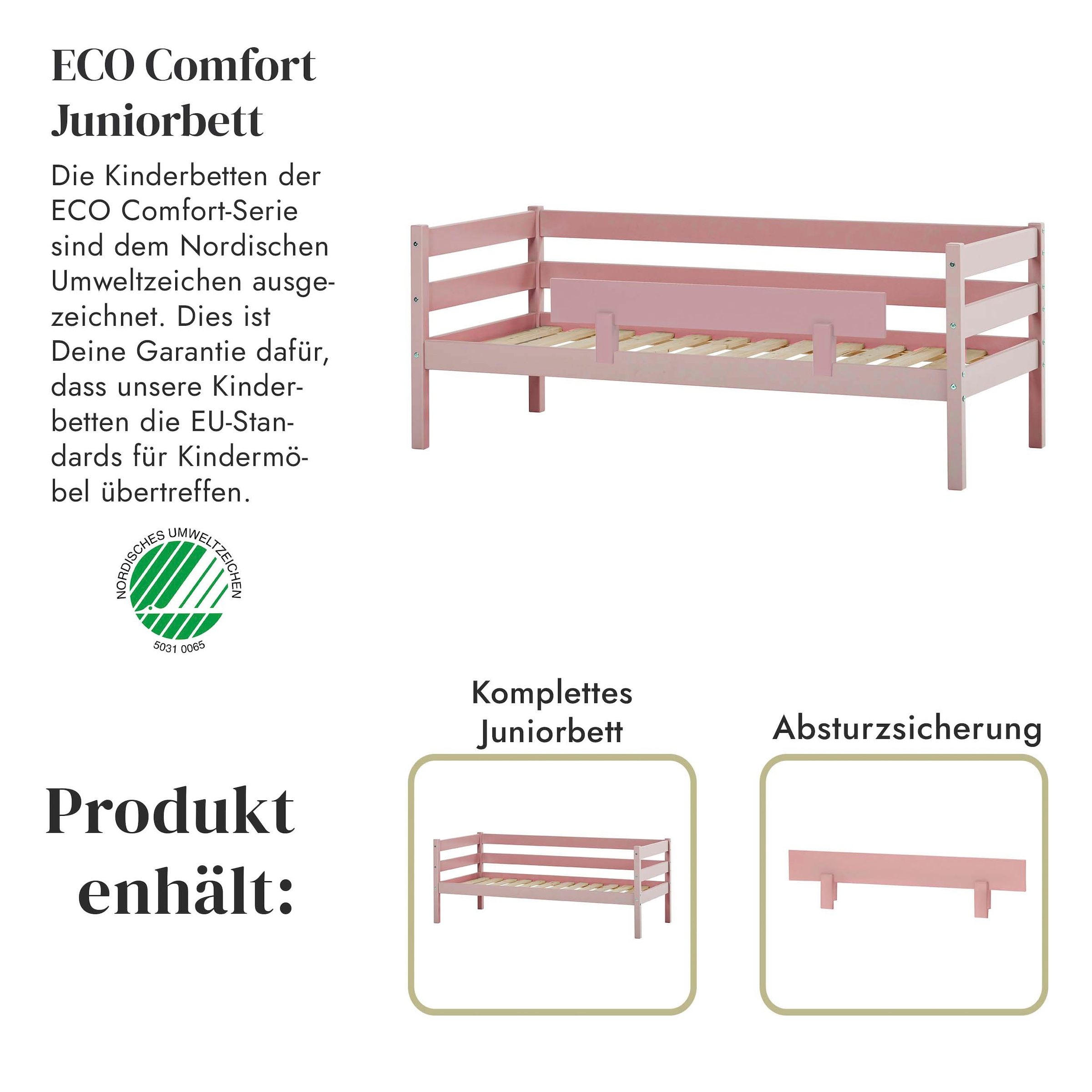 Hoppekids Einzelbett »ECO Comfort Kinderbett, Kiefer Massivholz, Jugendbett inkl. Rollrost«, 70x160 cm, wahlweise in verschieden Farben/ Matratze/ Absturzsicherung