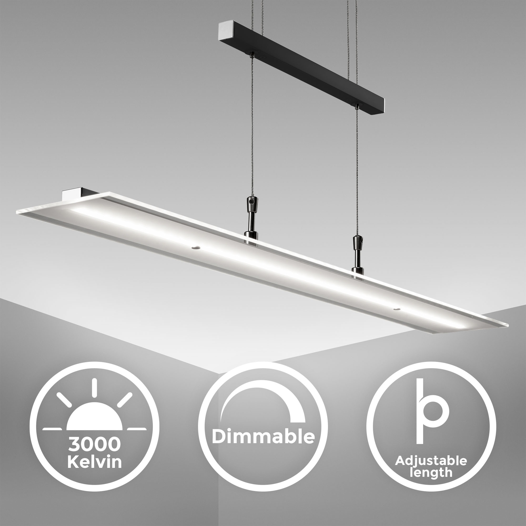 B.K.Licht LED Pendelleuchte »BKL1491 LED Pendellampe, stufenlos höhenverste günstig online kaufen