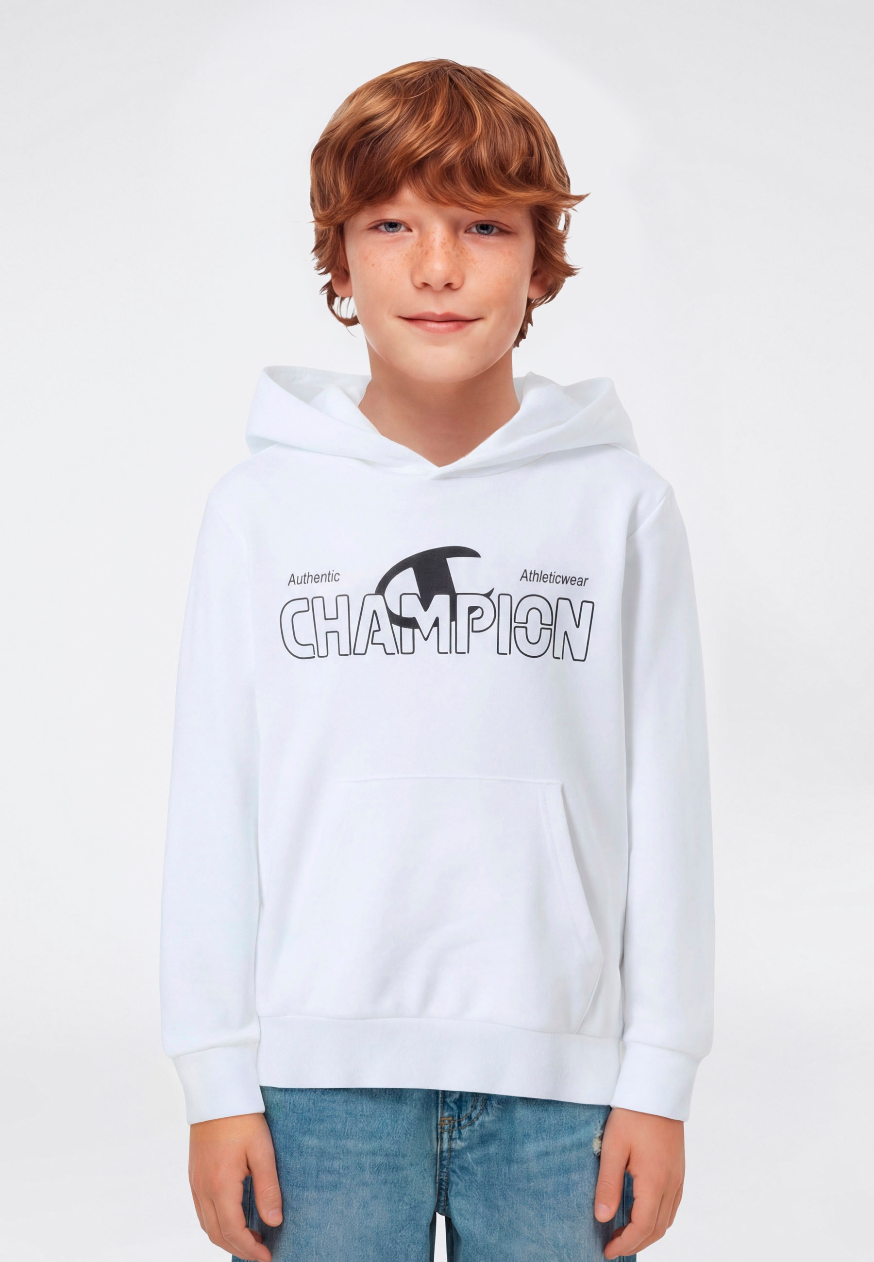Champion Kapuzensweatshirt »Graphic Terry Hoodie«, 1 tlg. für Kinder, sportlicher Stil, mit Kapuze, bequemer Schnitt
