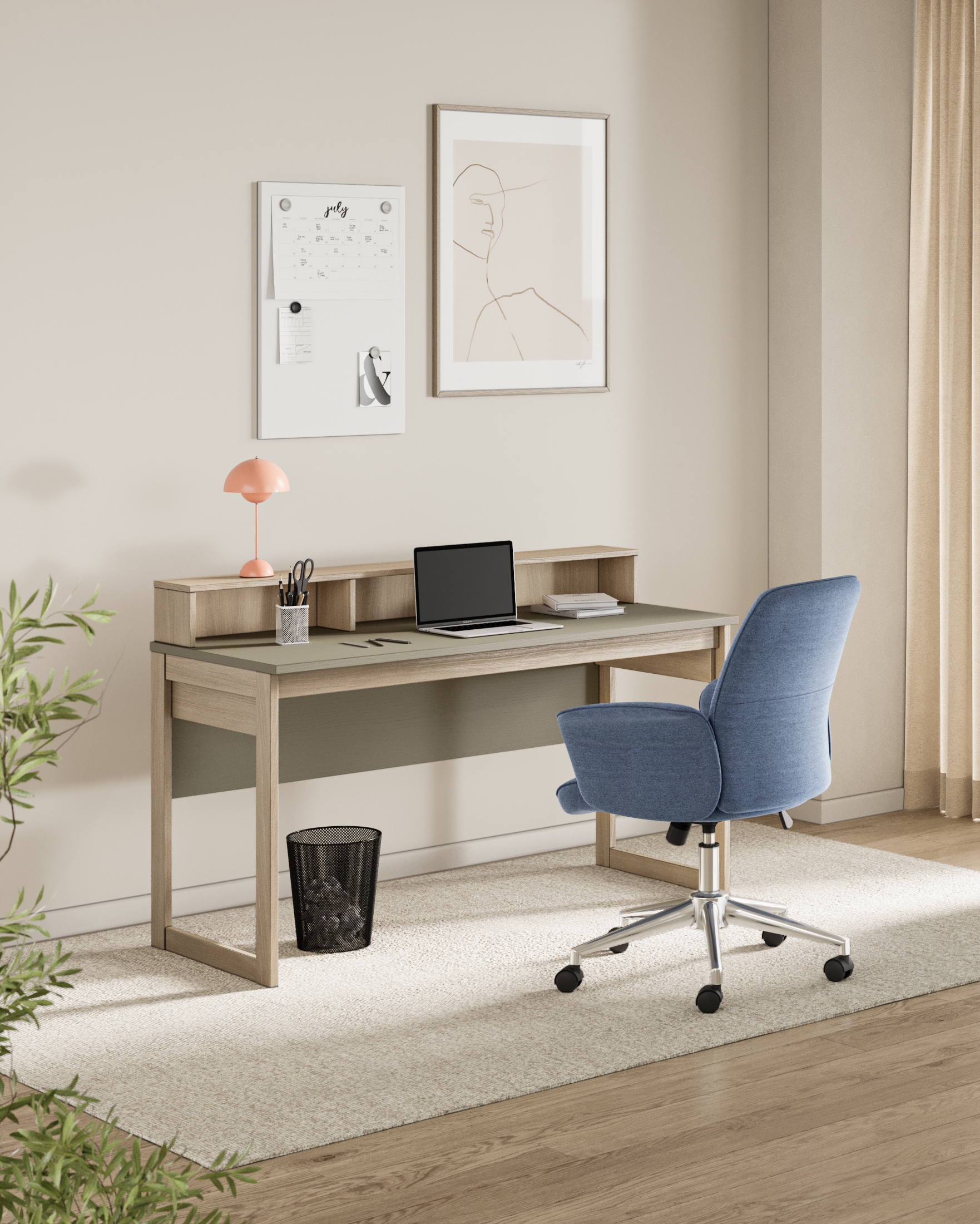 Home affaire Schreibtisch »Stranda, Arbeitstisch im Skandi Style, Bürotisch in zwei Farben« moderner Computertisch, wohnliches Home Office