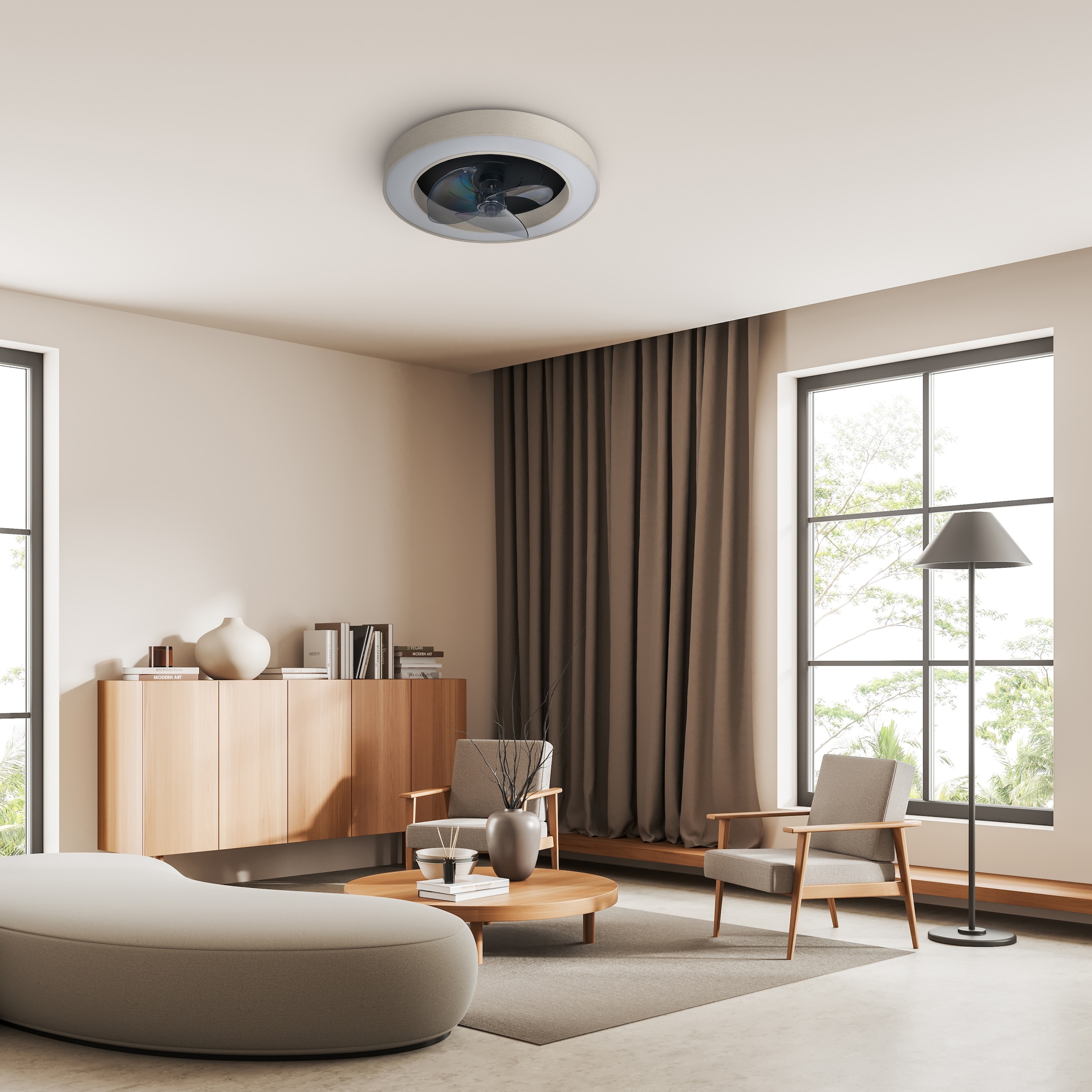 OTTO home LED Deckenleuchte »Deckenventilator Vittor« LED-Modul 1 Stk. warmweiß - kaltweiß inkl. Ventilator, dimmbar, CCT, Memory, Nachtlicht, Timer, IR-Fernbed.