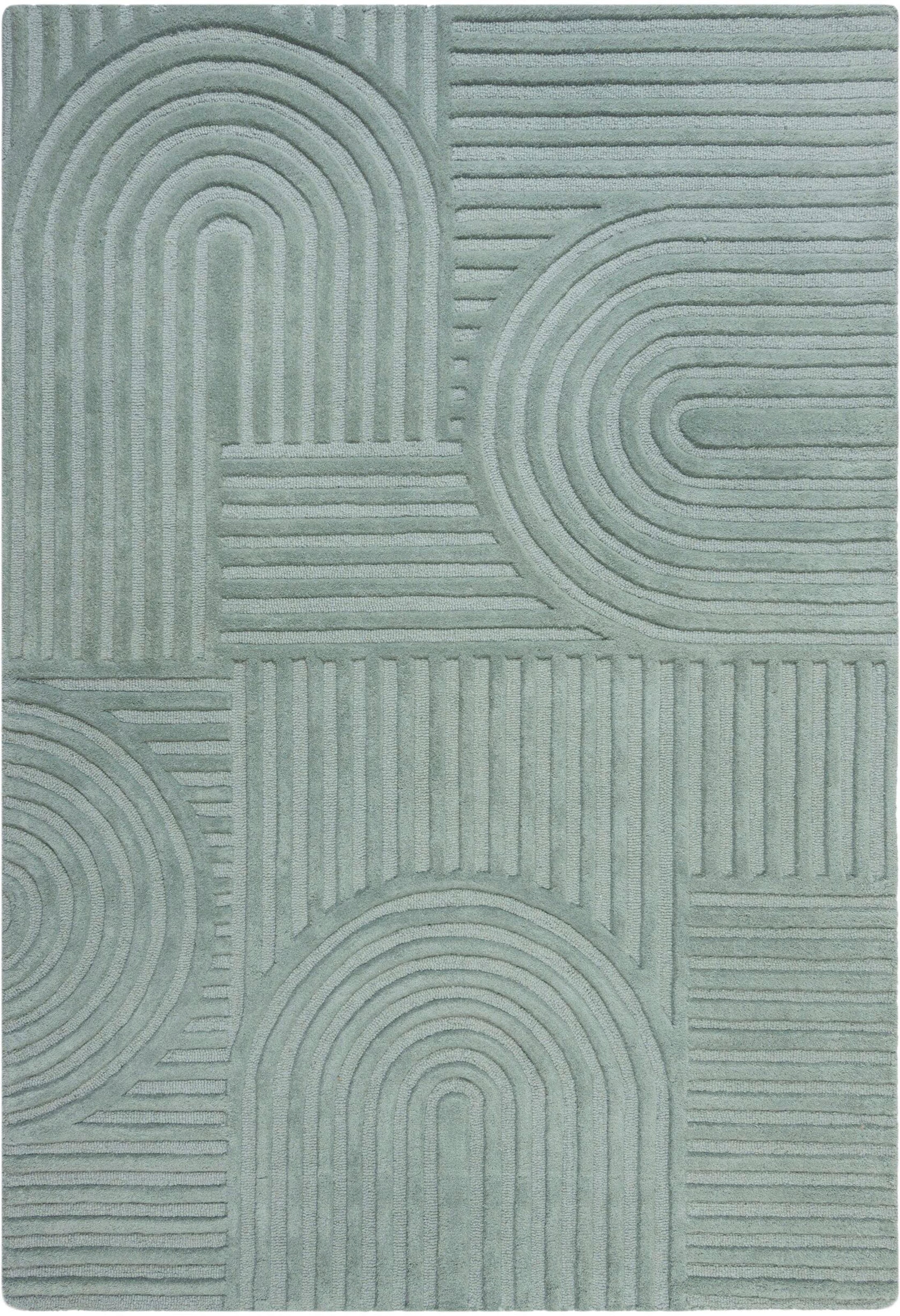 FLAIR RUGS Wollteppich »Zen Garden, modern & mit Linien«, 10 mm Höhe, 100% günstig online kaufen