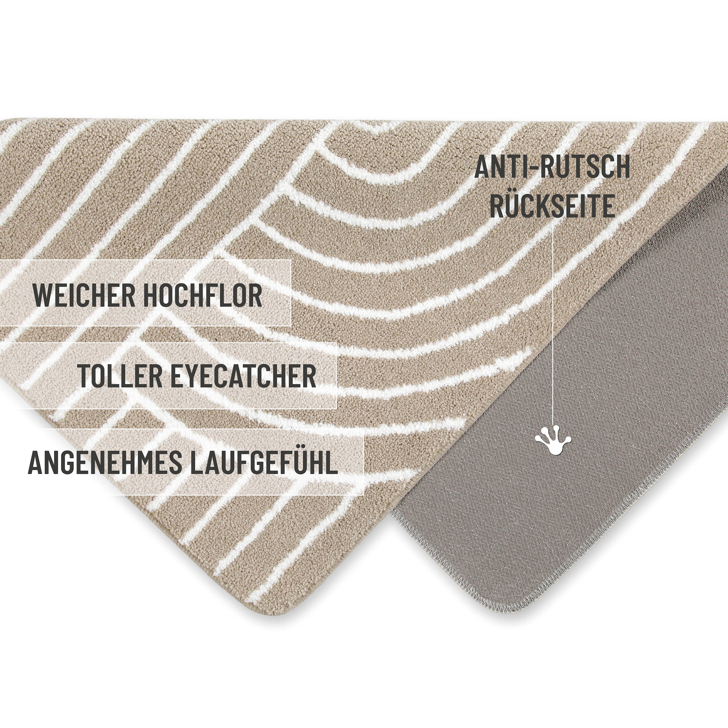Wecon home Basics Badematte »Hilda«, waschbar, rutschfest, strapazierfähig, pflegeleicht mit Retro Muster