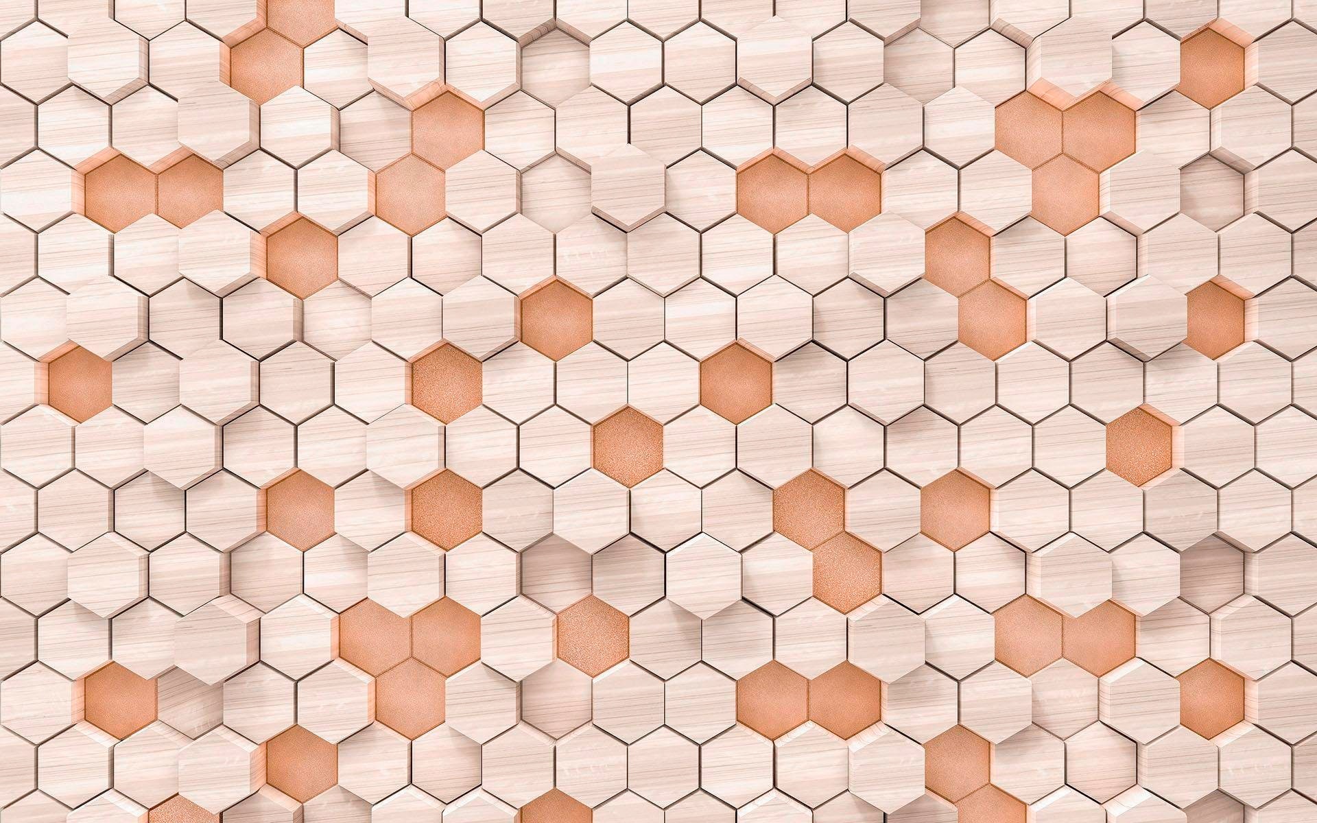 Sanders & Sanders Fototapete Hexagon Beige und Sandbraun 400 x 250 cm 61188 günstig online kaufen