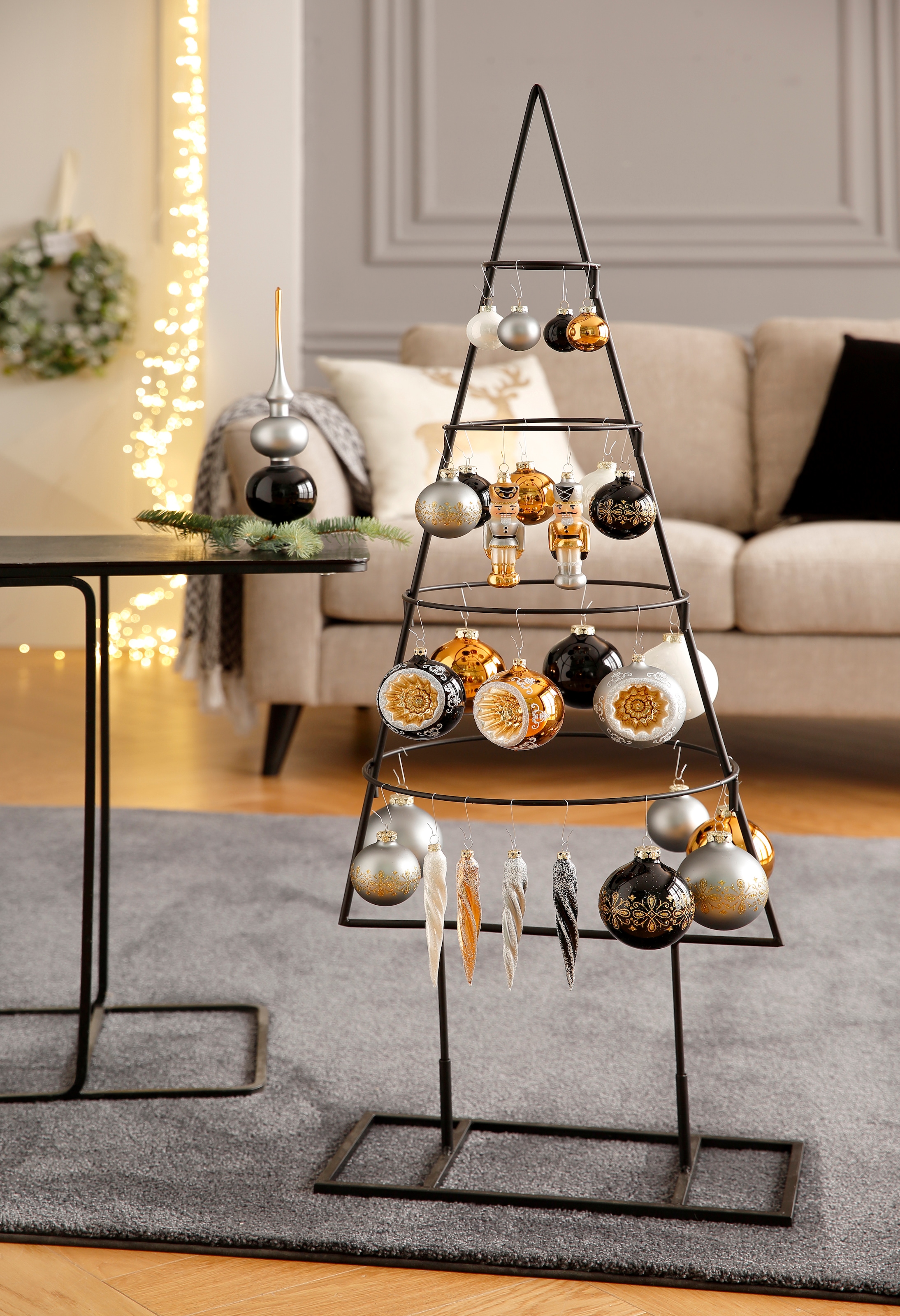 kaufen Thüringer Christbaumspitze Weihnachtsdeko, Christbaumschmuck« »Black&White&Gold, Glasdesign online