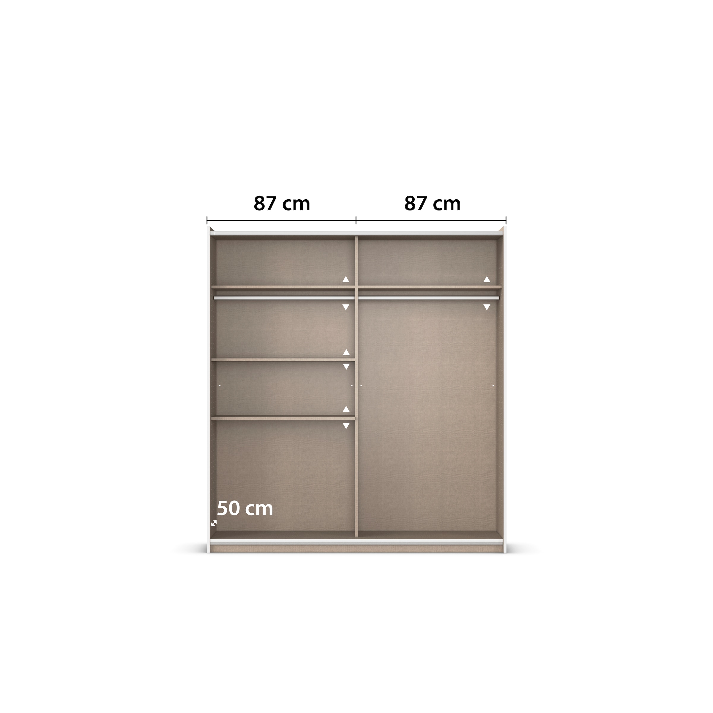 rauch Schwebetürenschrank »Kleiderschrank Schrank Garderobe SATURN mit 3 Ausstattungsvarianten«, 3 verschiedene Ausstattungsvarianten Griffe aus Metall MADE IN GERMANY