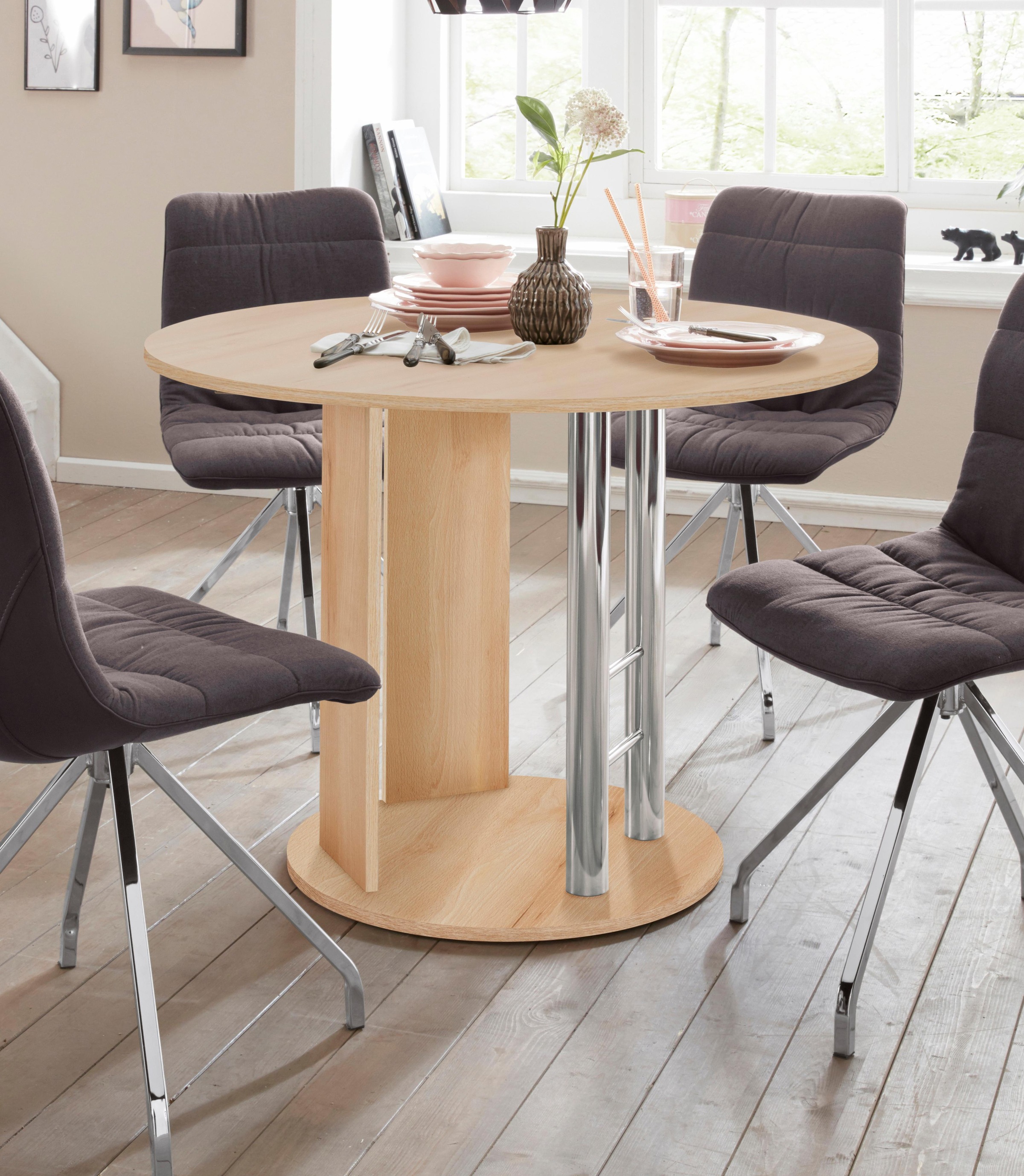 Bild von Home affaire Säulen-Esstisch »Rondell«, Breite 105-145 cm