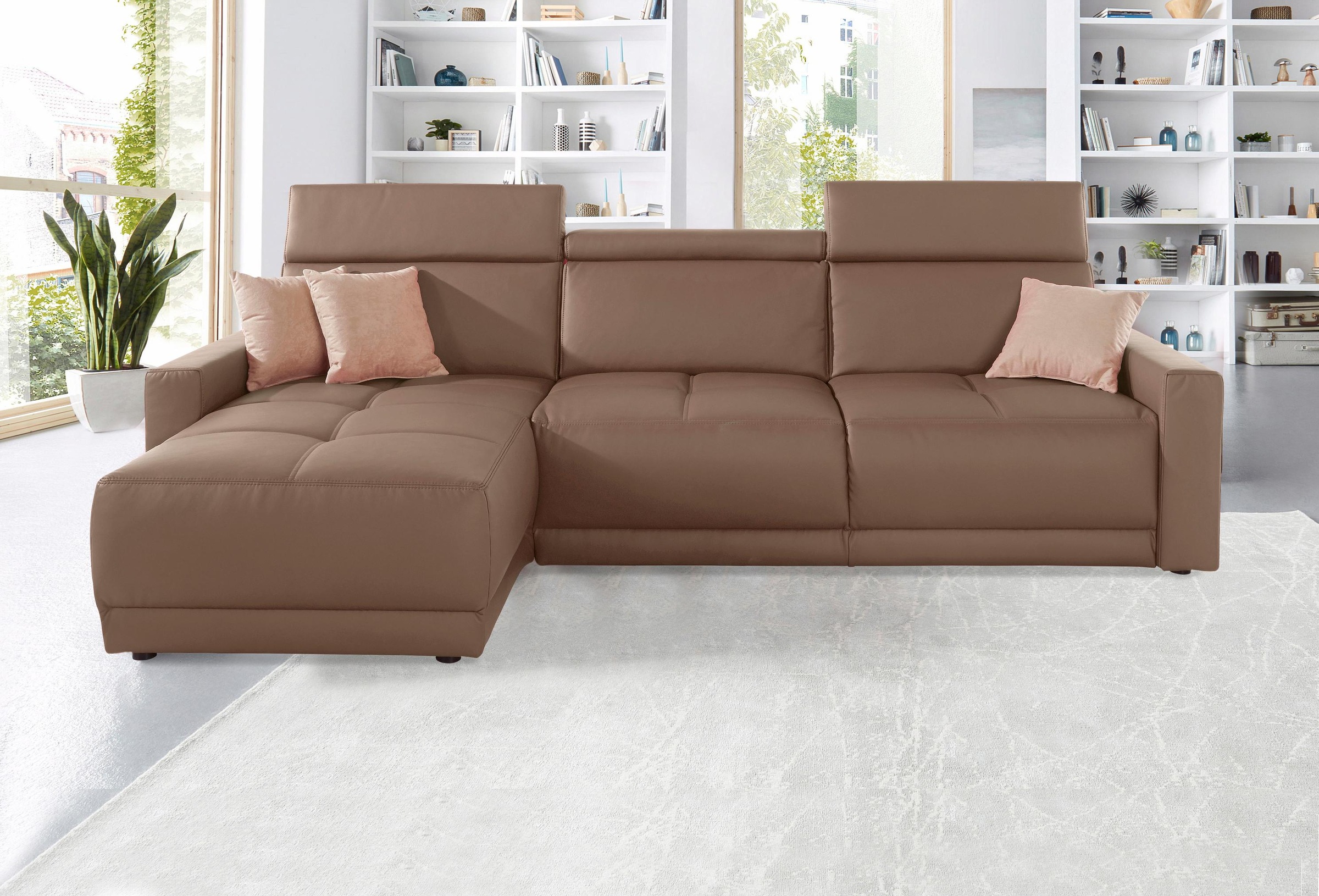 DOMO collection Ecksofa »Ava mit moderner Sitzheftung & toller Doppelnaht, günstig online kaufen
