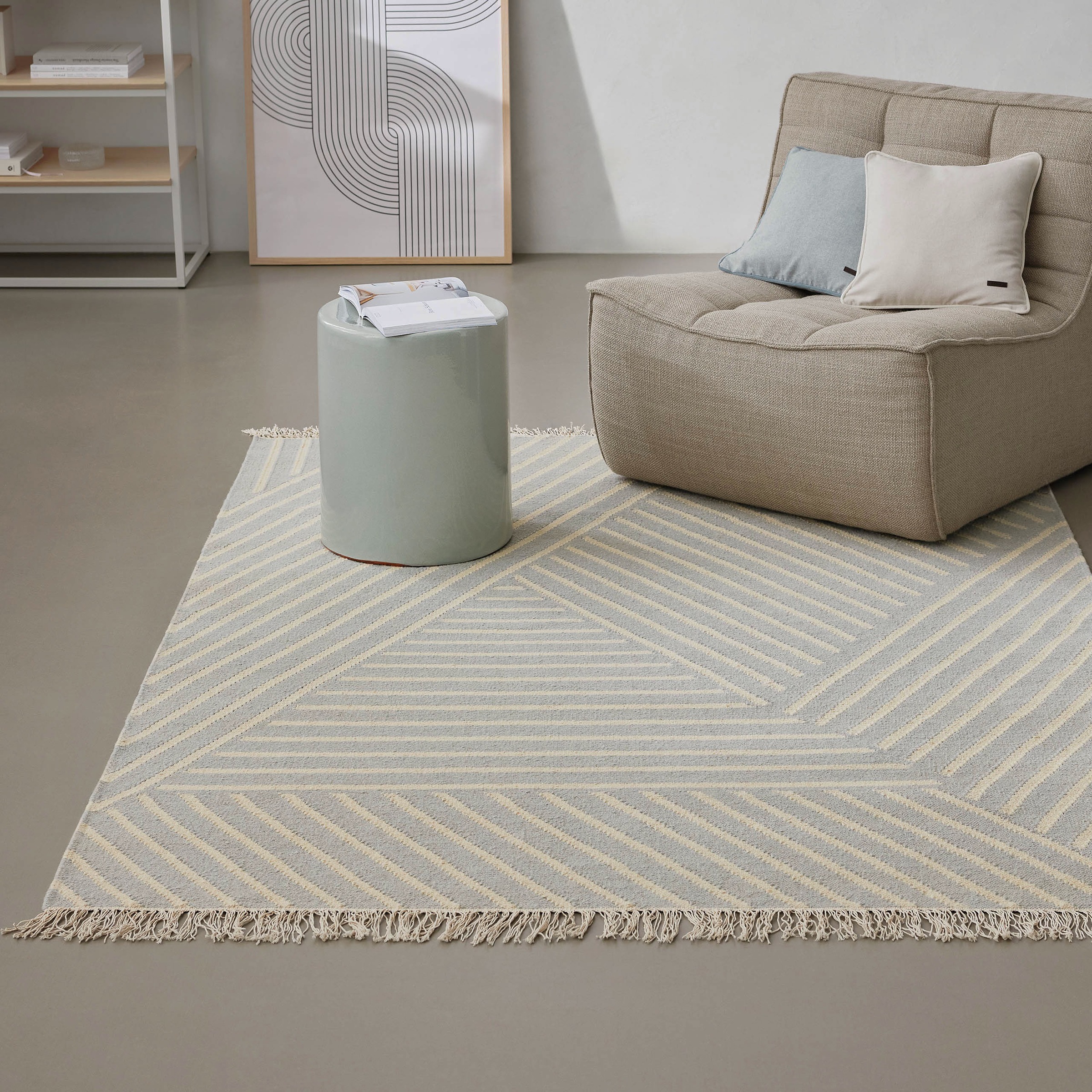 Wecon home Teppich »Modern Pop«, rechteckig, 5 mm Höhe, handgewebt, robust, strapazierfähig, skandinavisch, Naturfaser