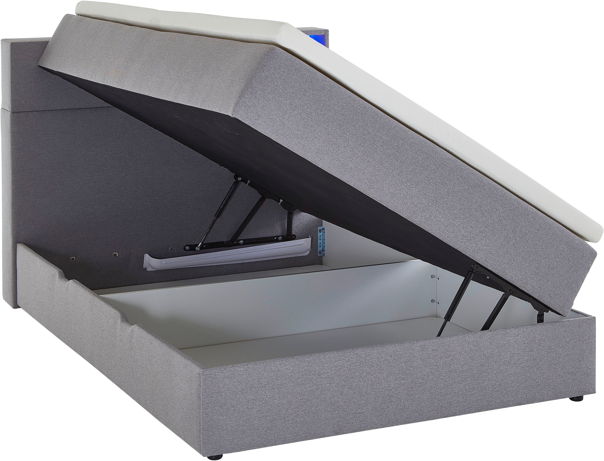 meise.möbel Boxspringbett »Caja mit Bettkasten und Topper«, mit LED ausgestattetes Ablagefach im Kopfteil