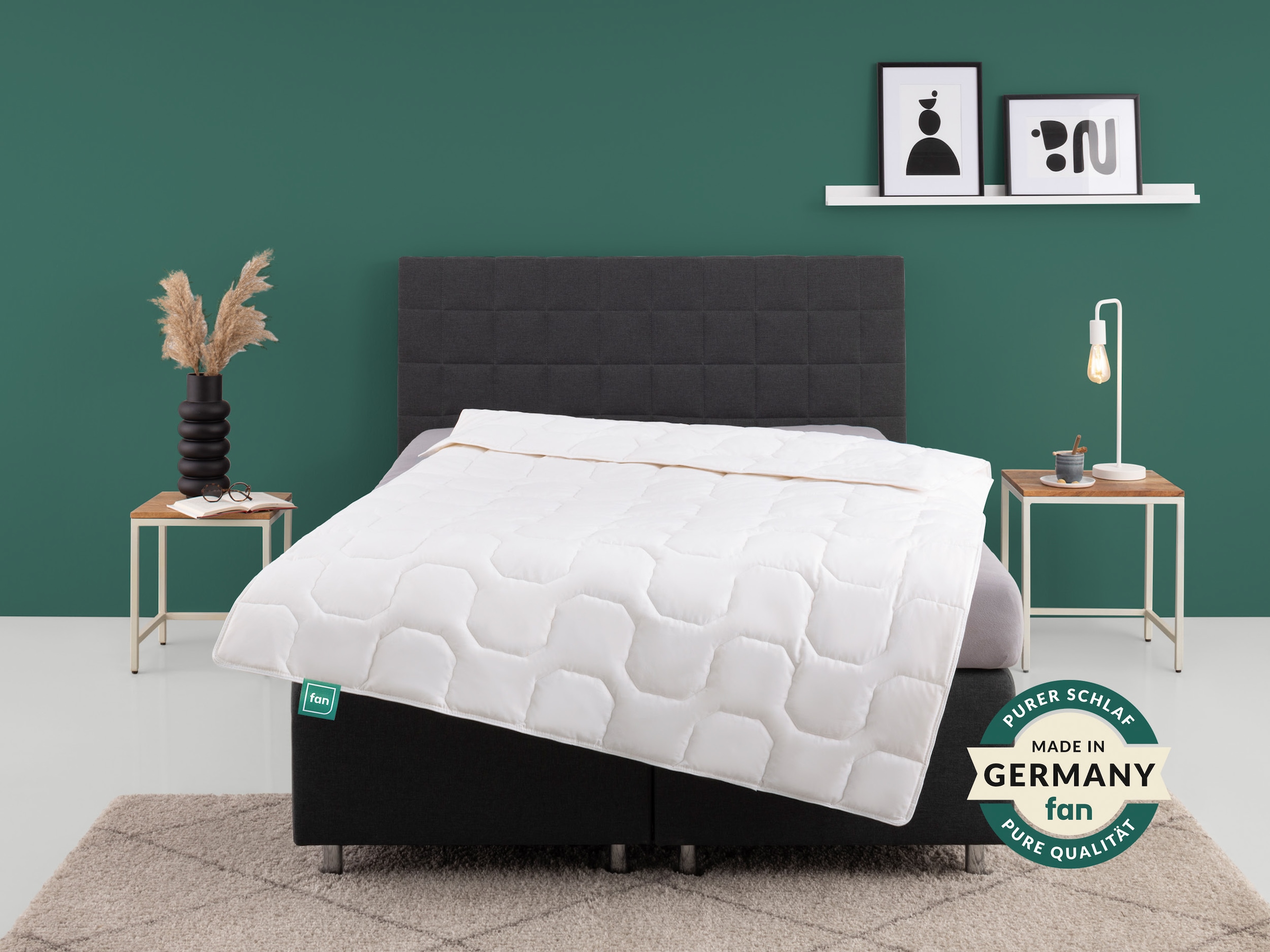 Baumwollbettdecke FAN "Kansas, Bettdecken für Sommer und Winter, Decke", weiß, B:135cm L:200cm