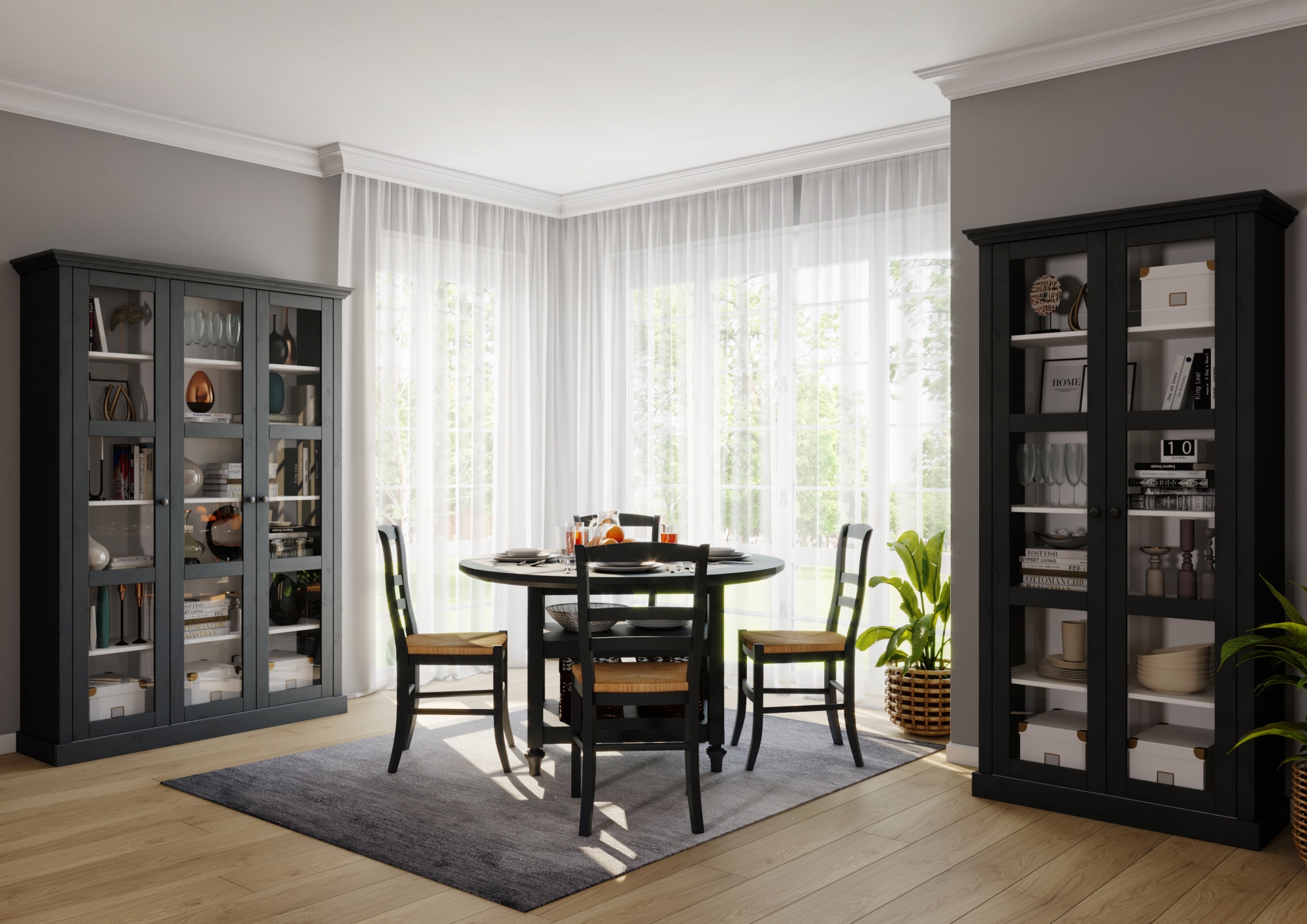Home affaire Vitrine »Meliss«, aus massiver Kiefer, mit viel Stauraum