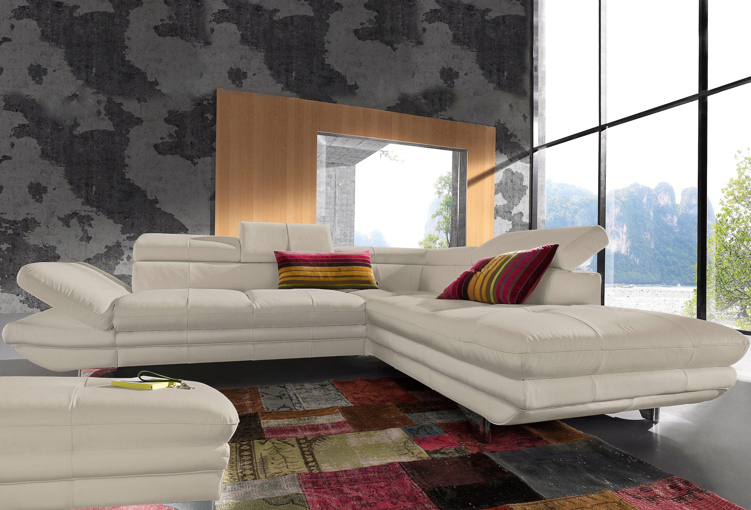 COTTA Ecksofa »Enterprise L-Form«, mit Arm- & Kopfteilverstellung, wahlweise mit Bettfunktion