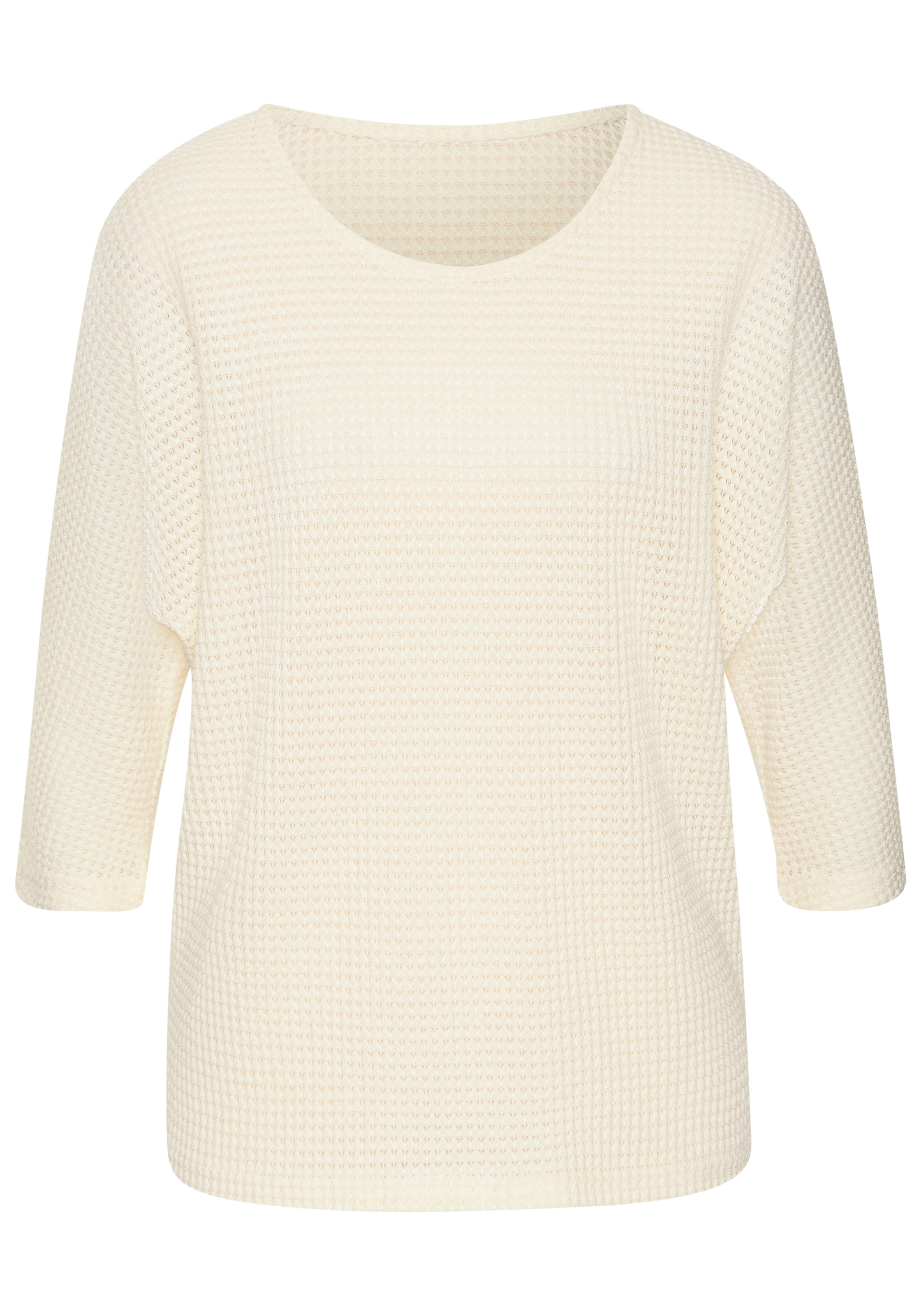 Vivance 3/4-Arm-Shirt »aus bügelfreiem Waffelstrick«, aus bügelfreier Strickqualität