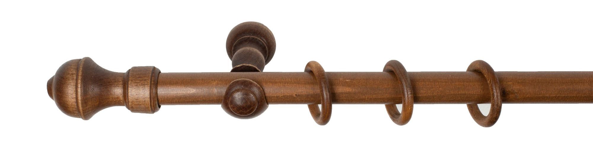 SN DECO GROUP Gardinenstange »Ares«, 1 läufig-läufig, Fixmaß, 28 mm, Holz, verschiedene Längen und Farben, Komplettset