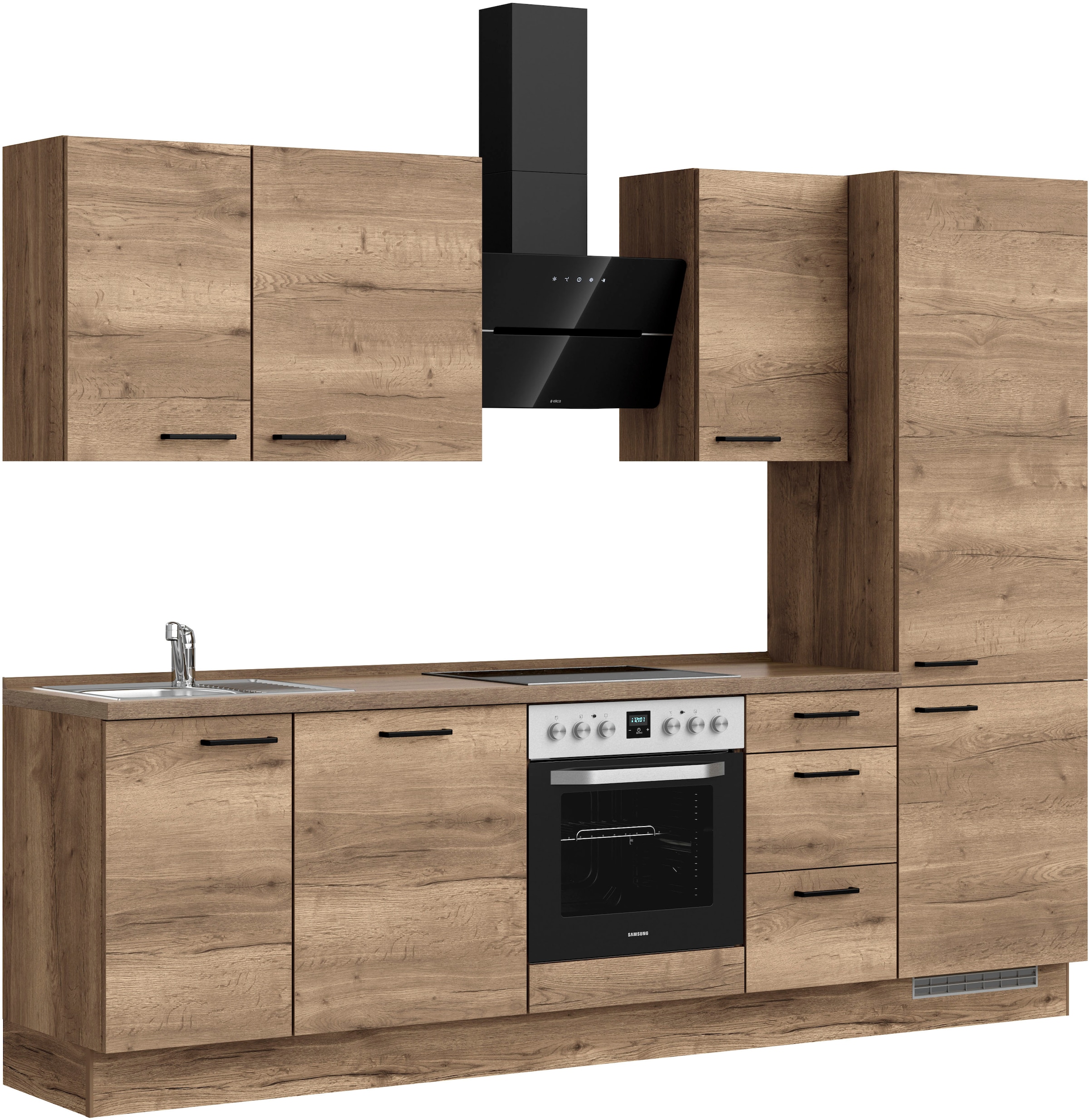 nobilia® Küchenzeile »"Structura II"«, vormontiert, Ausrichtung wählbar, Breite 270 cm, wahlw. mit E-Geräten