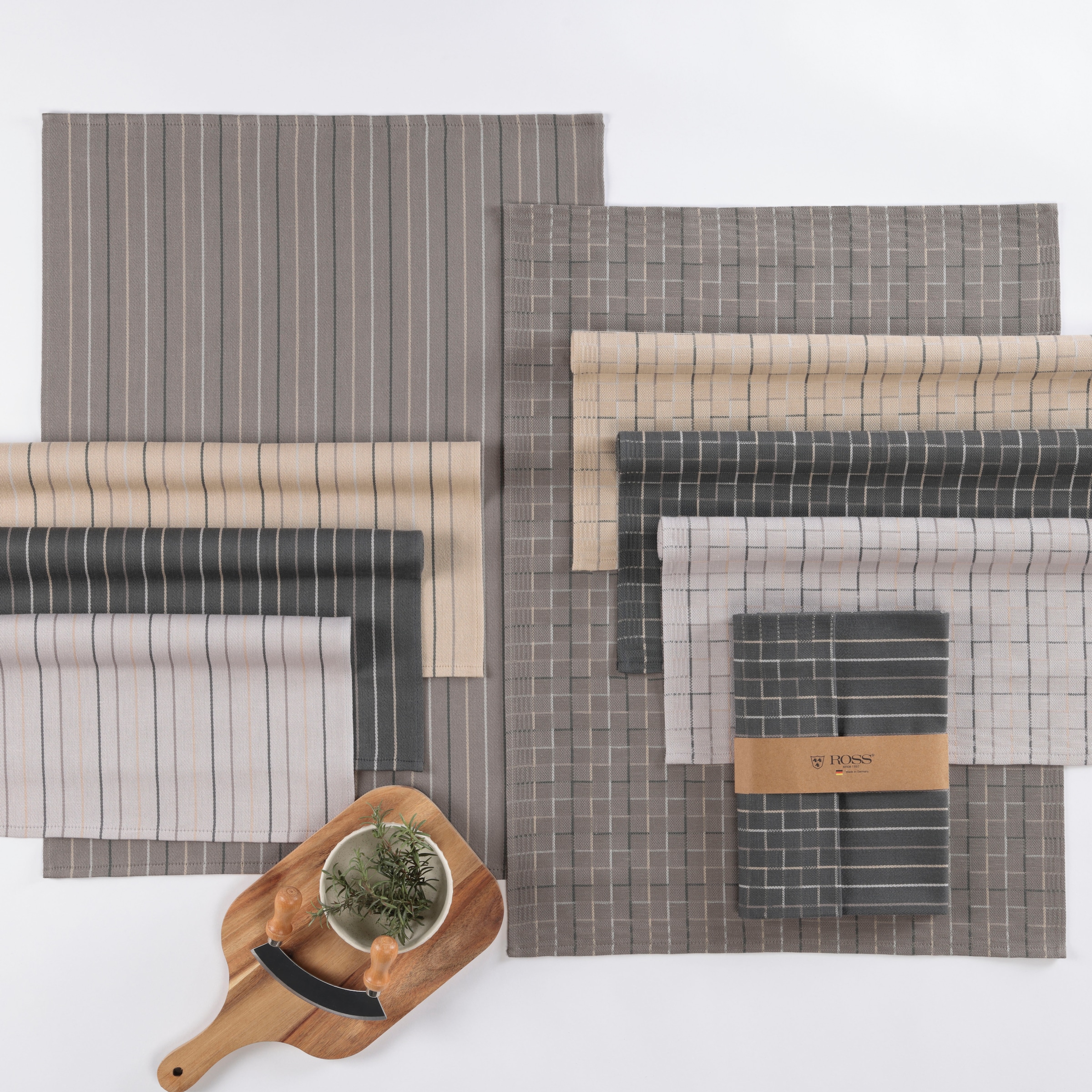 ROSS Geschirrtuch »Geschirrtücher 2er-Set 987 2x HL + Banderole« Zwirn- Halbleinen