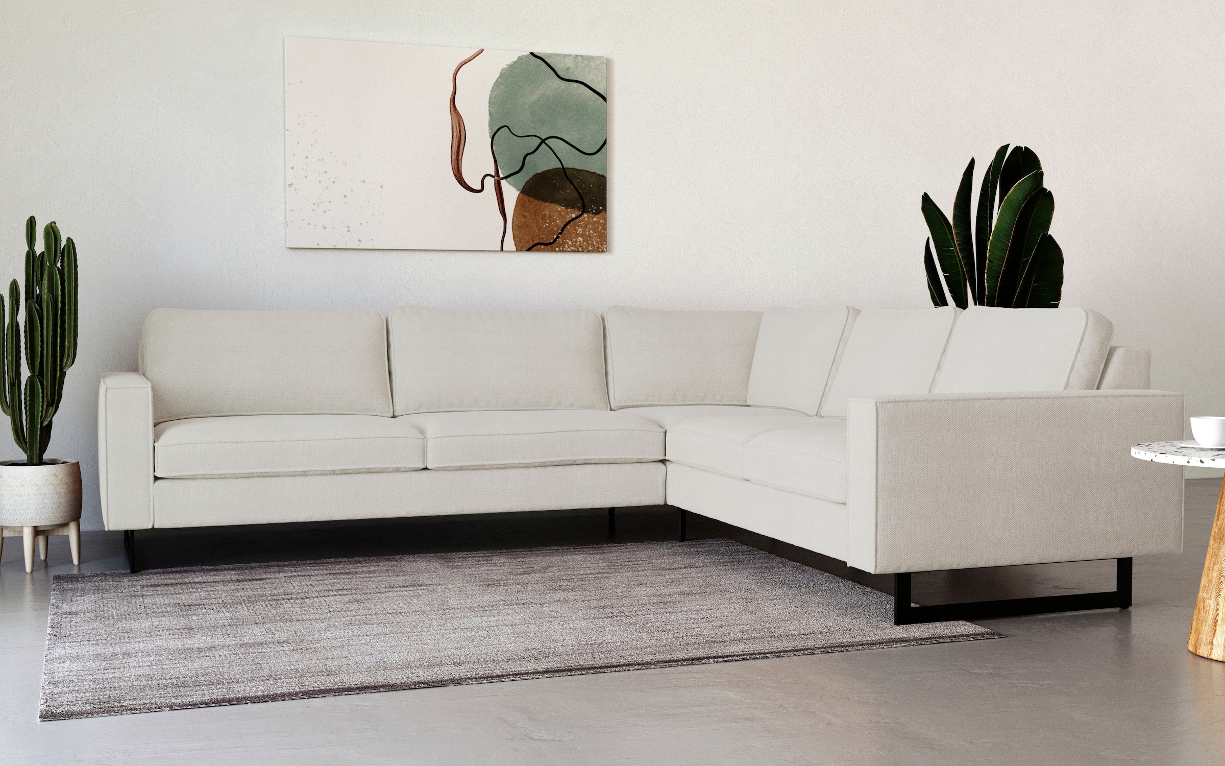 Places of Style Ecksofa "Pinto, 250/290 cm, langer Schenkel, XXL, Ottomane" günstig online kaufen