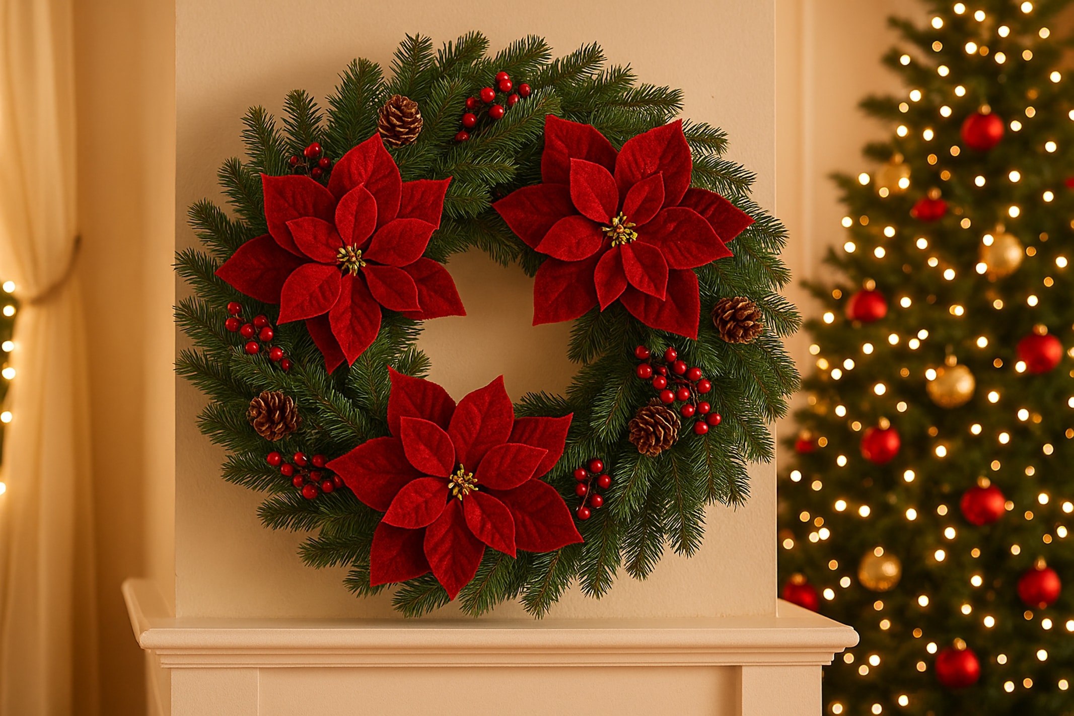 I.GE.A. Kunstblume »Samt-Poinsettia«