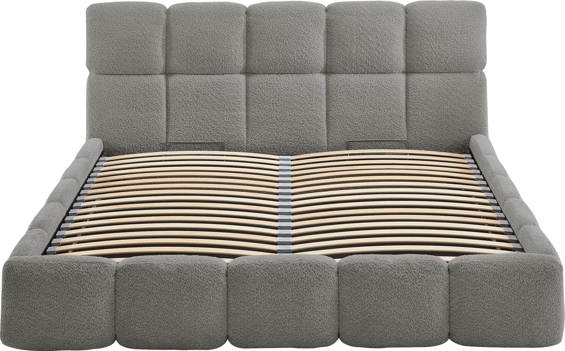 ATLANTIC home collection Polsterbett »"Jane" mit großen Stauraum«, luxurious gepolstertes Kopfteil und Rahmen, Bezug mit Bouclécharakter