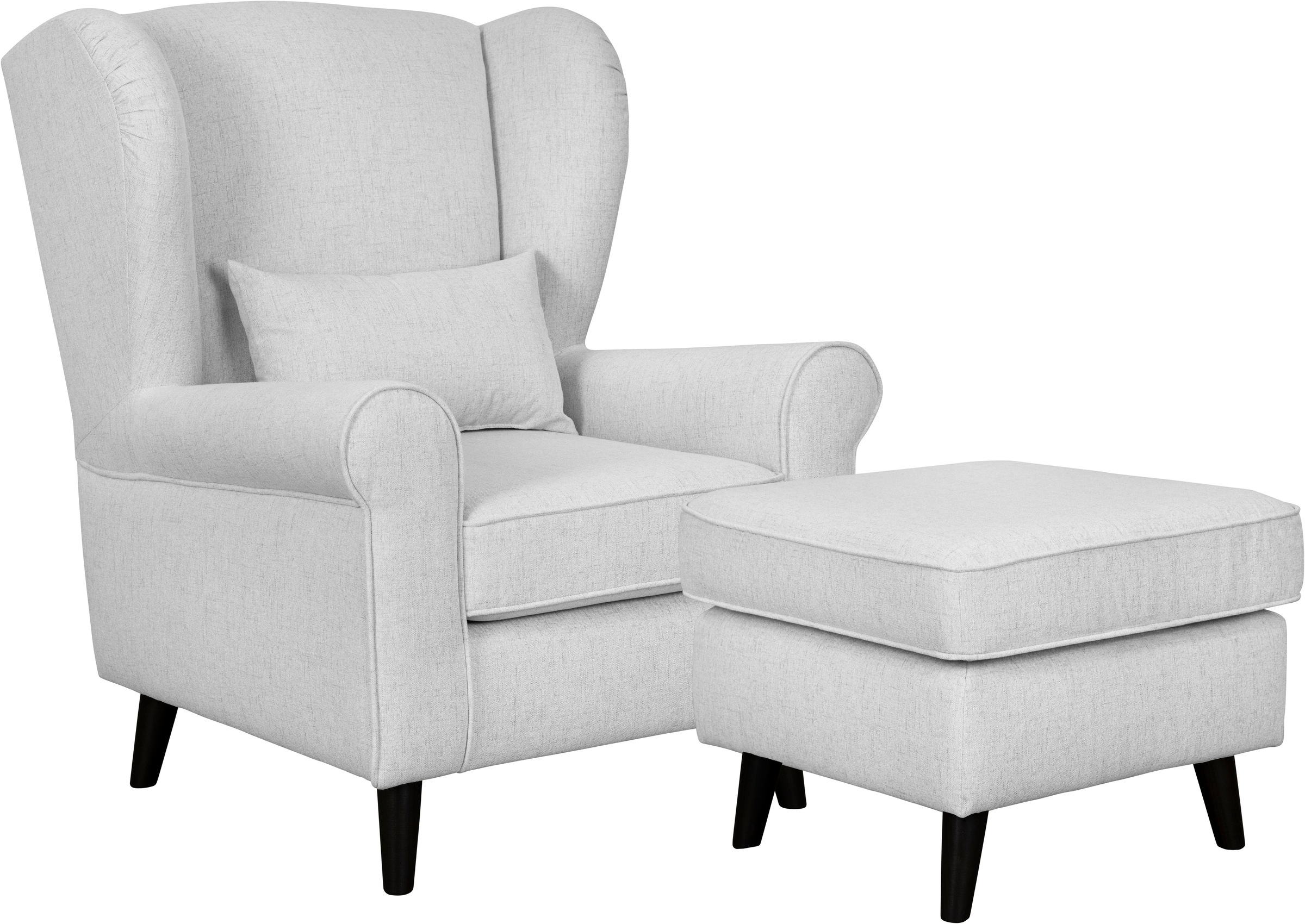 Home affaire Sessel »Ohrensessel CHISTELLE, wahlweise mit Polsterhocker«, mit Wellenunterfederung, Maße: B/T/H: 81/87/99 cm