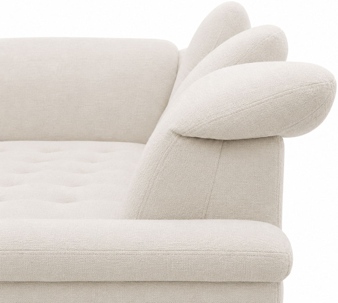 OTTO home Wohnlandschaft »Eggery 352 x 214 cm, auch mit Schlaffunktion & Bettkasten, Holzfüße« Kopfteile verstellbar, U-Form, aus pflegeleichtem Luxus-Microfaser