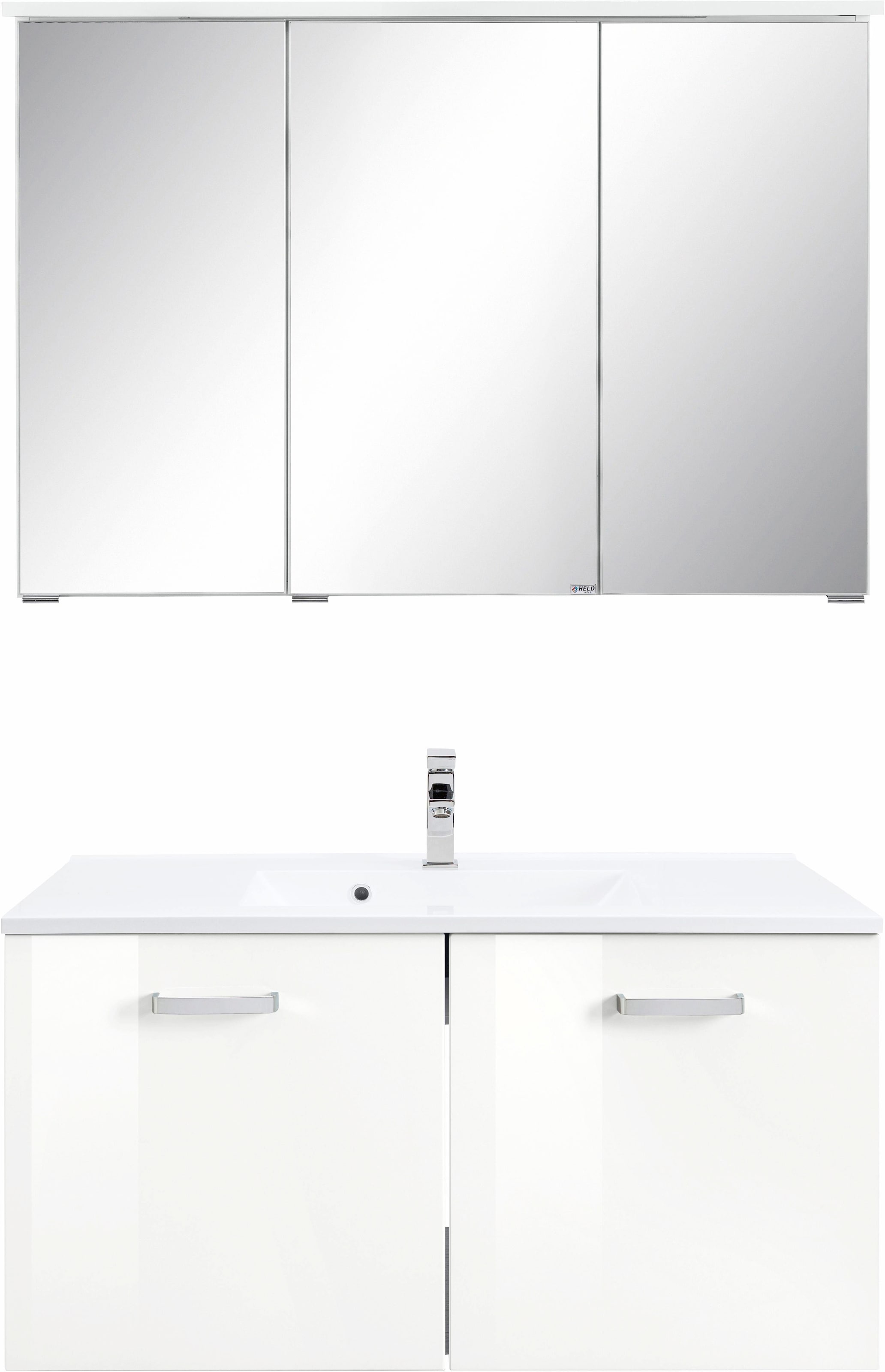 welltime Badmöbel-Set »Ravenna«, (2 St.), Breite 90 cm, Spiegelschrank und Waschtisch