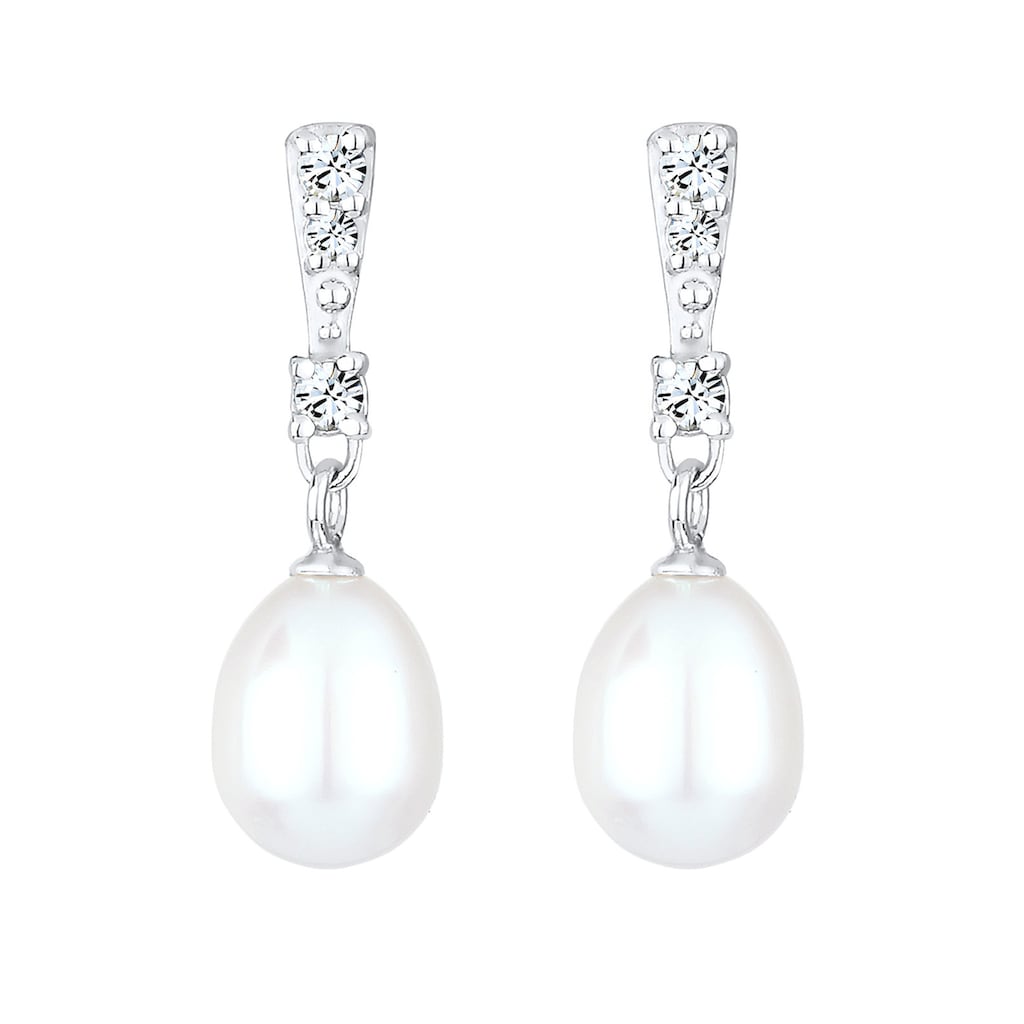 Elli Paar Ohrhänger »Perlen Kristalle Elegant 925 Silber«