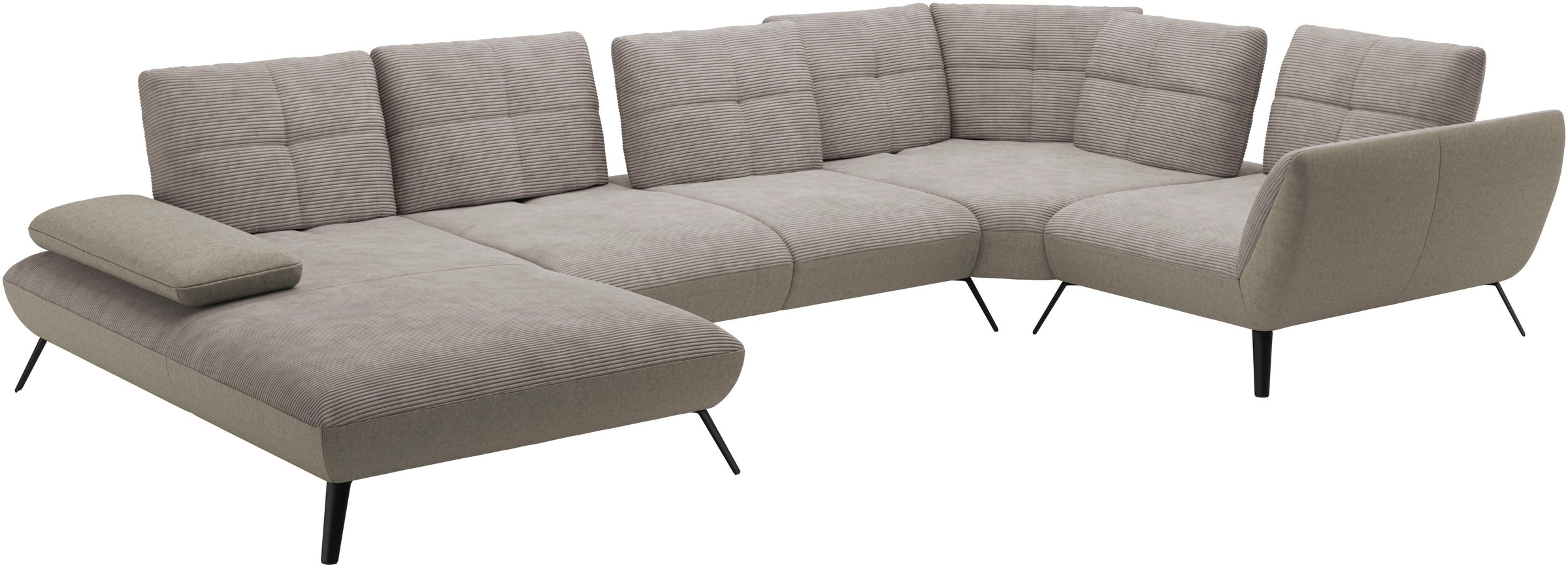 Places of Style Wohnlandschaft »Mikado U-Form«, inkl. Sitztiefenverstellung und Armteilverstellung