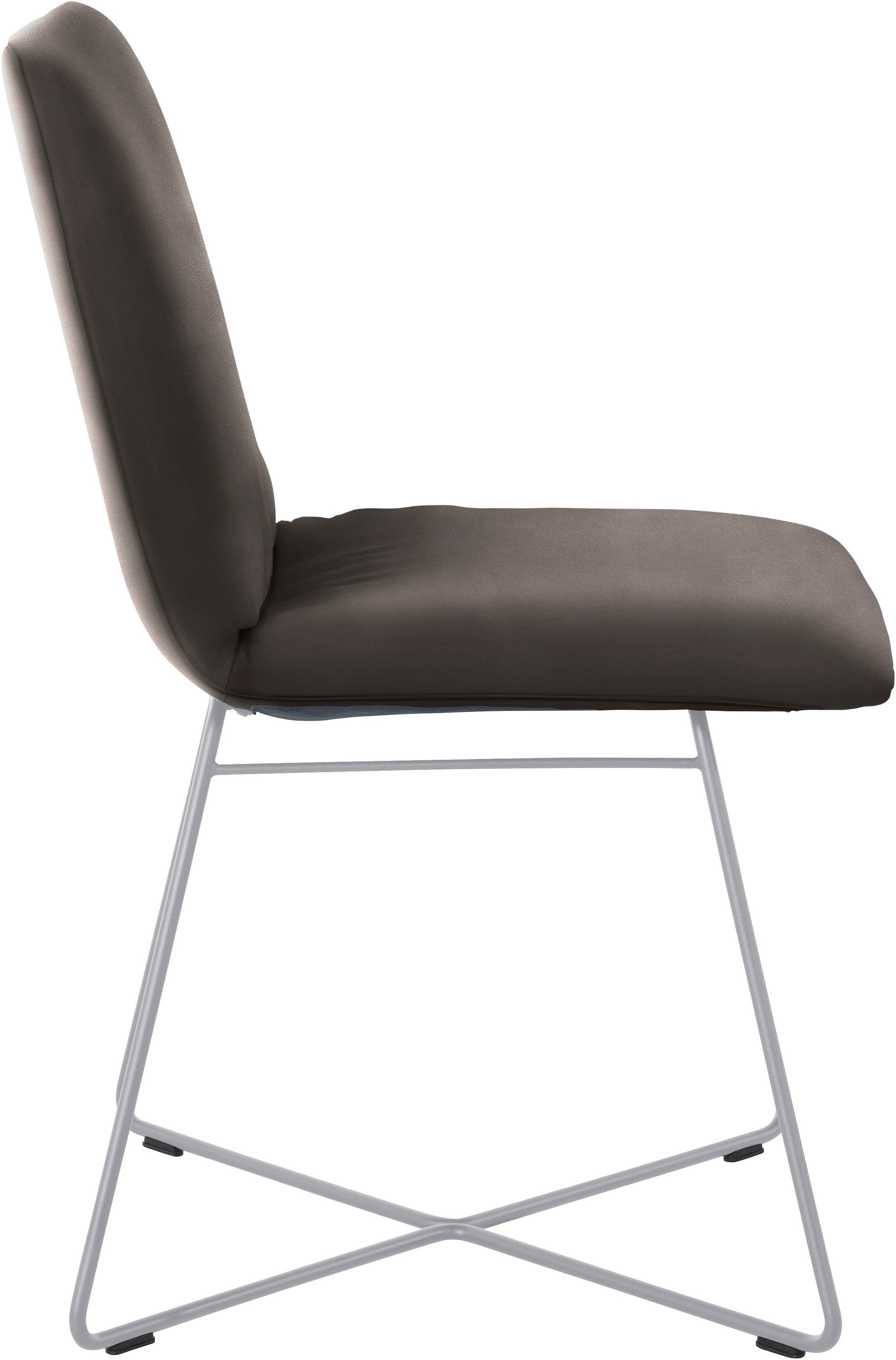 W.SCHILLIG Polsterstuhl »jakob«, Longlife Xtra-Leder Z59, mit Drahtrohrgestell in Silber matt