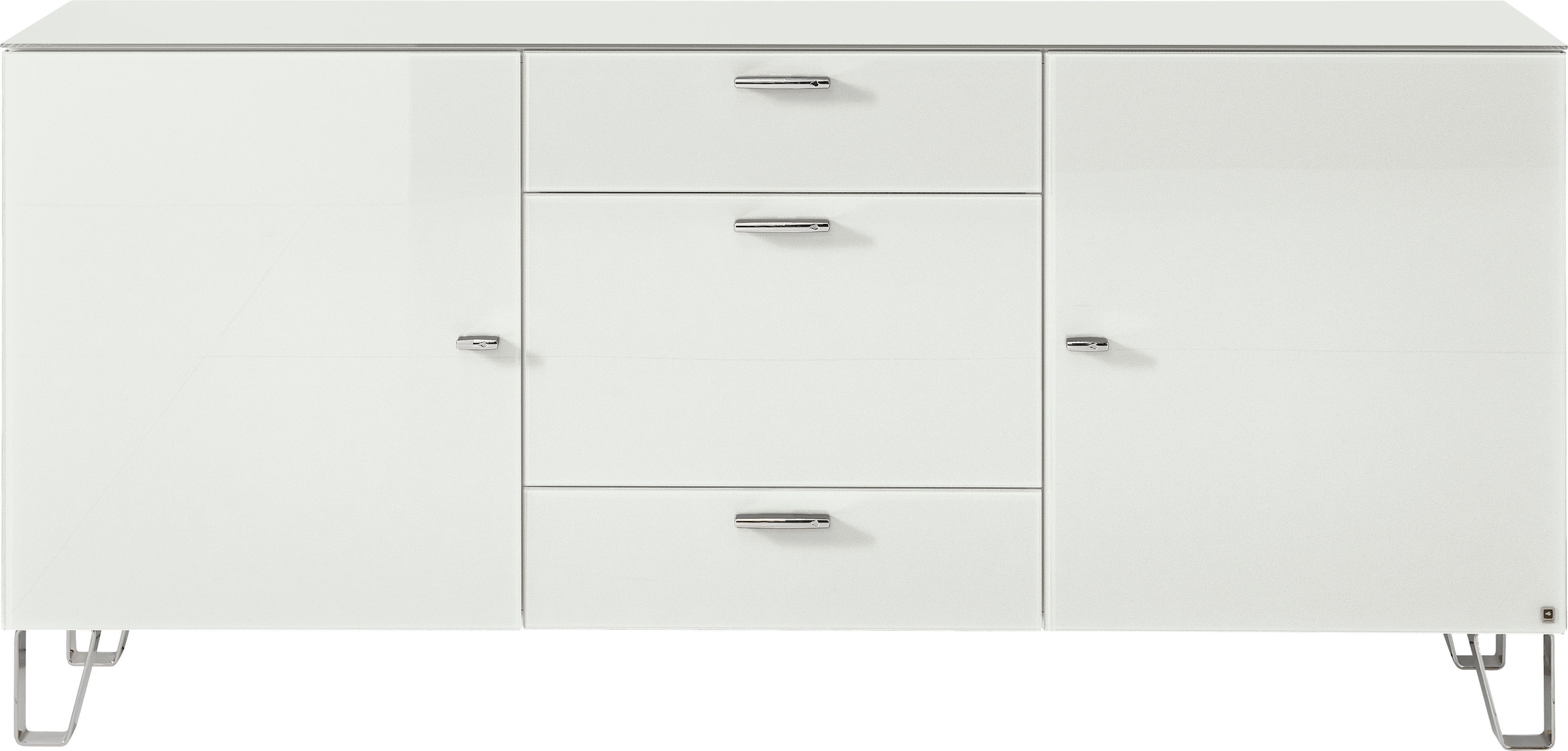 LEONARDO Sideboard »Cube«, mit Sicherheitsglas und edlem MDF Holz, Breite 189 cm