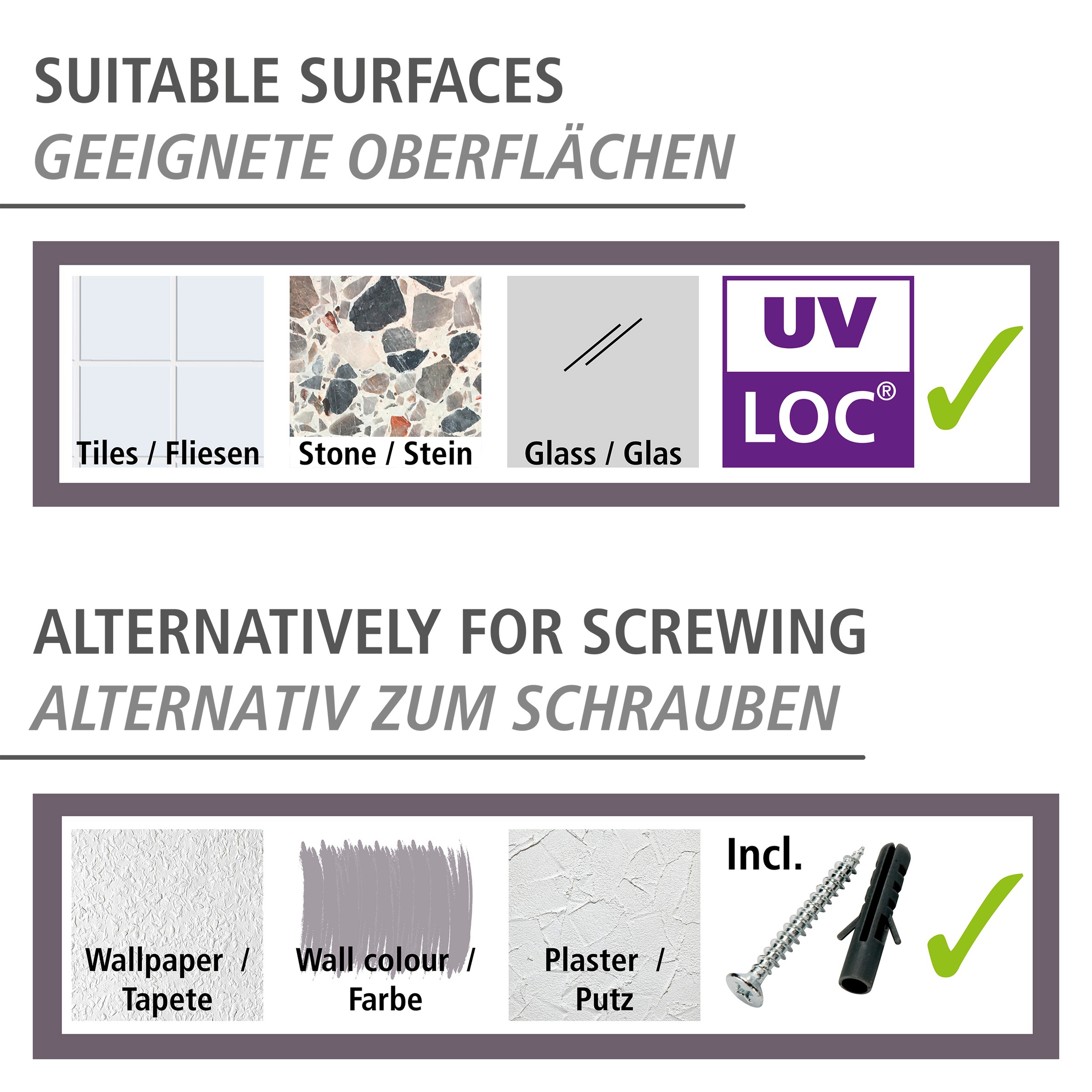 WENKO Toilettenpapierhalter »UV-Loc® Isera«, Befestigen ohne Bohren