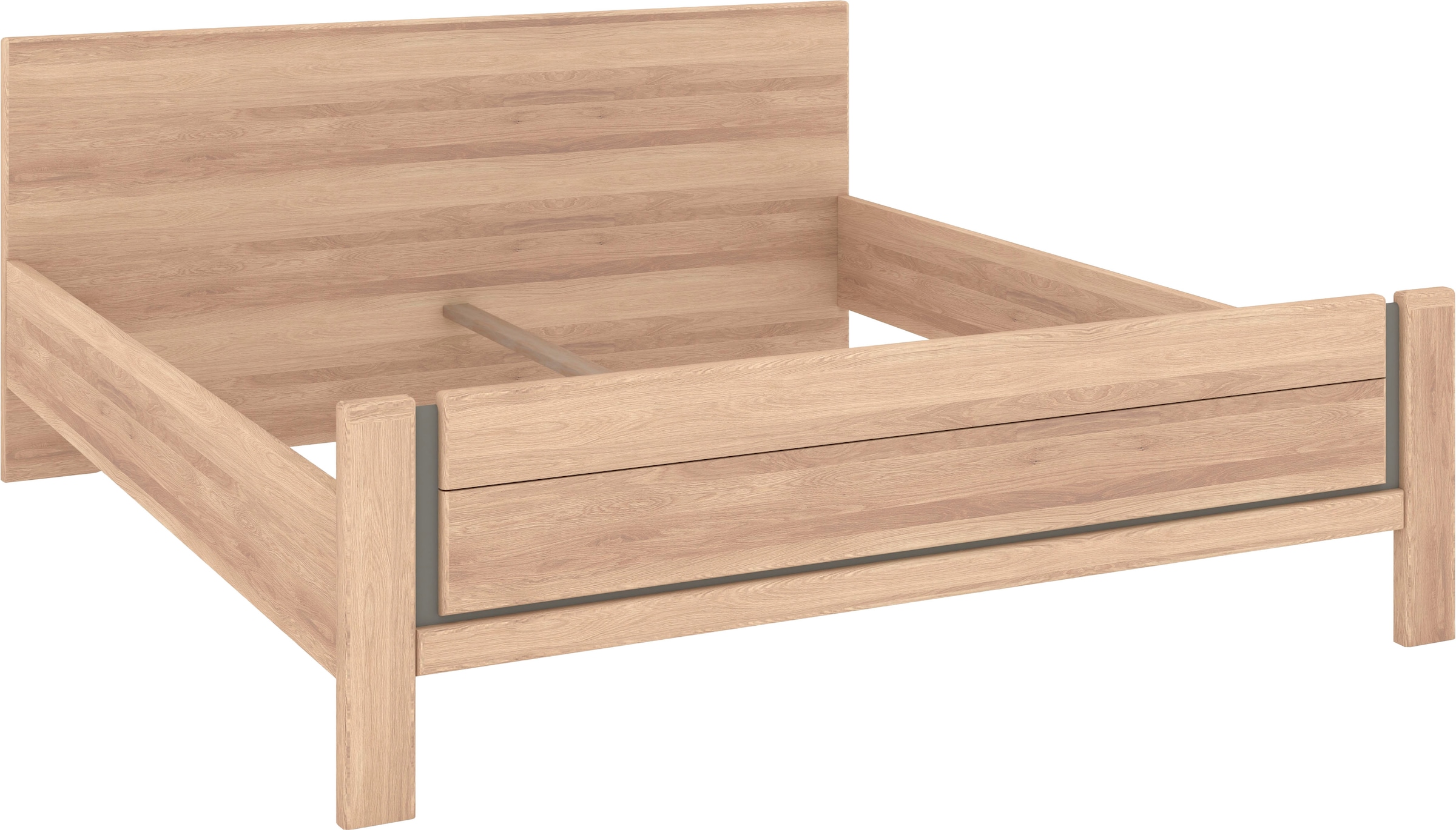 Musterring Holzbett »Sorrent, Bettgestell, Bettrahmen, teilmassiv Eiche«, (MADE IN GERMANY), Eiche teilmassiv, Liegehöhenverstellung, Stollenfußteil