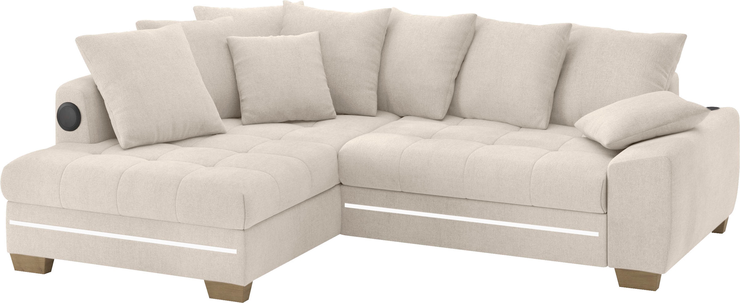 Mr. Couch Ecksofa »Nikita II, L-Form«, mit Kaltschaum, RGB-LED, Soundsystem günstig online kaufen