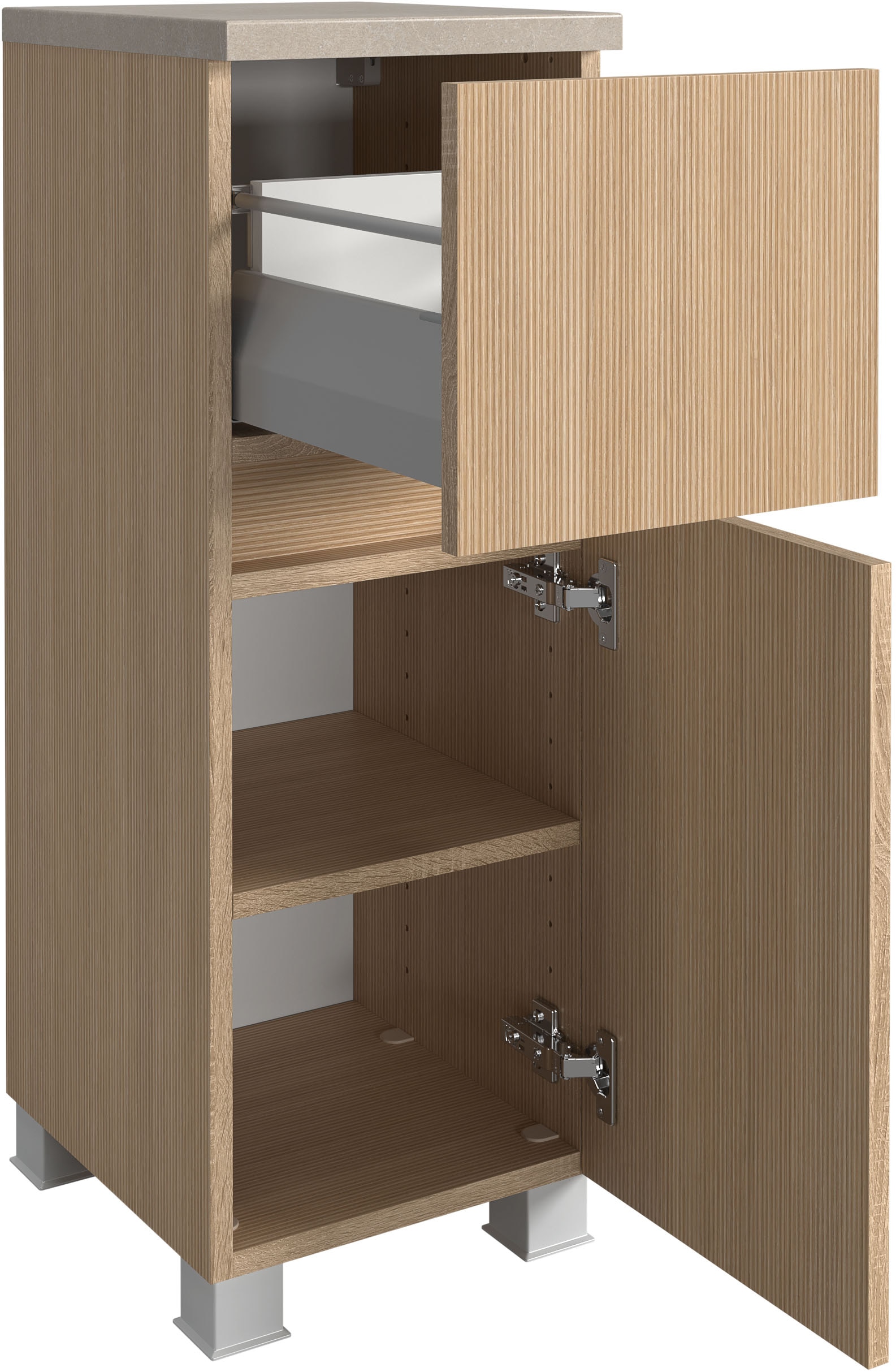 welltime Badmöbel-Set »Eixo«, Set 120 cm breit, Badmöbel mit LED-Beleuchtung