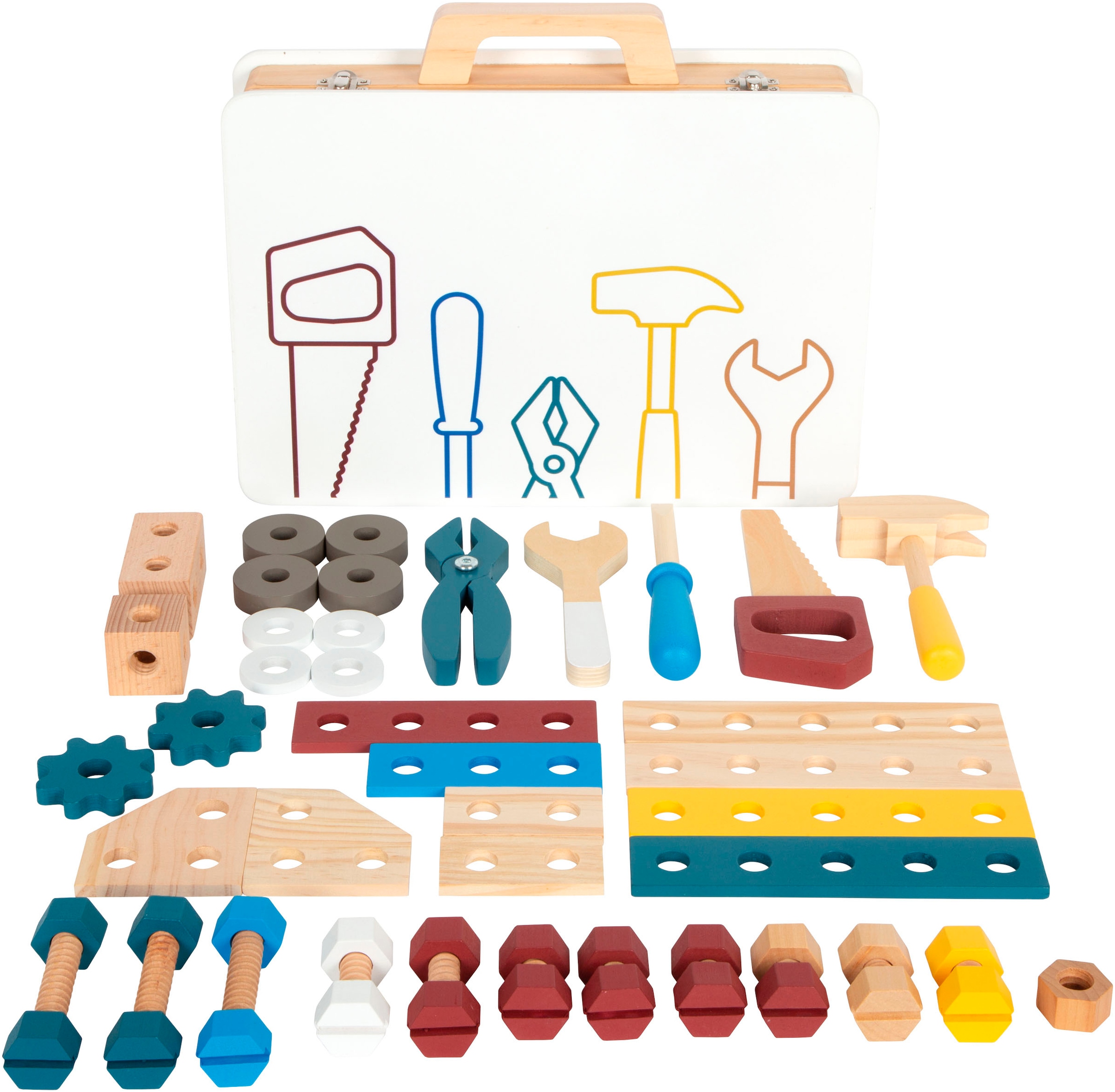 Small Foot Kinder-Werkzeug-Set »Werkzeugkoffer - Workshop«, (53 tlg.), aus Holz