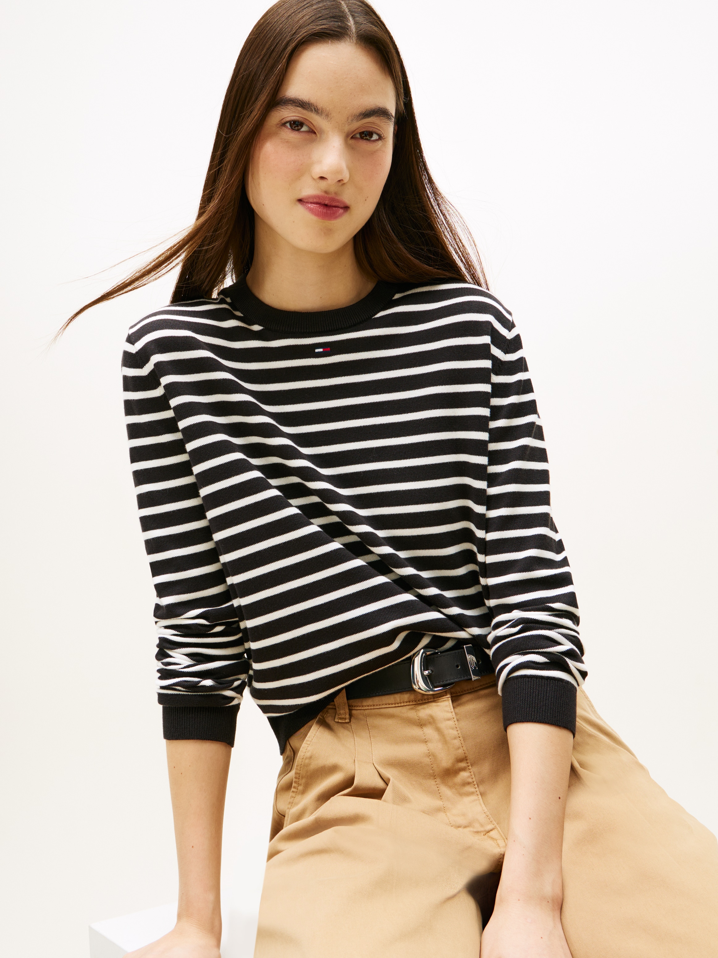 Tommy Jeans Strickpullover »TJW ESSENTIAL CREW SWEATER EXT« Baumwolle, regular fit