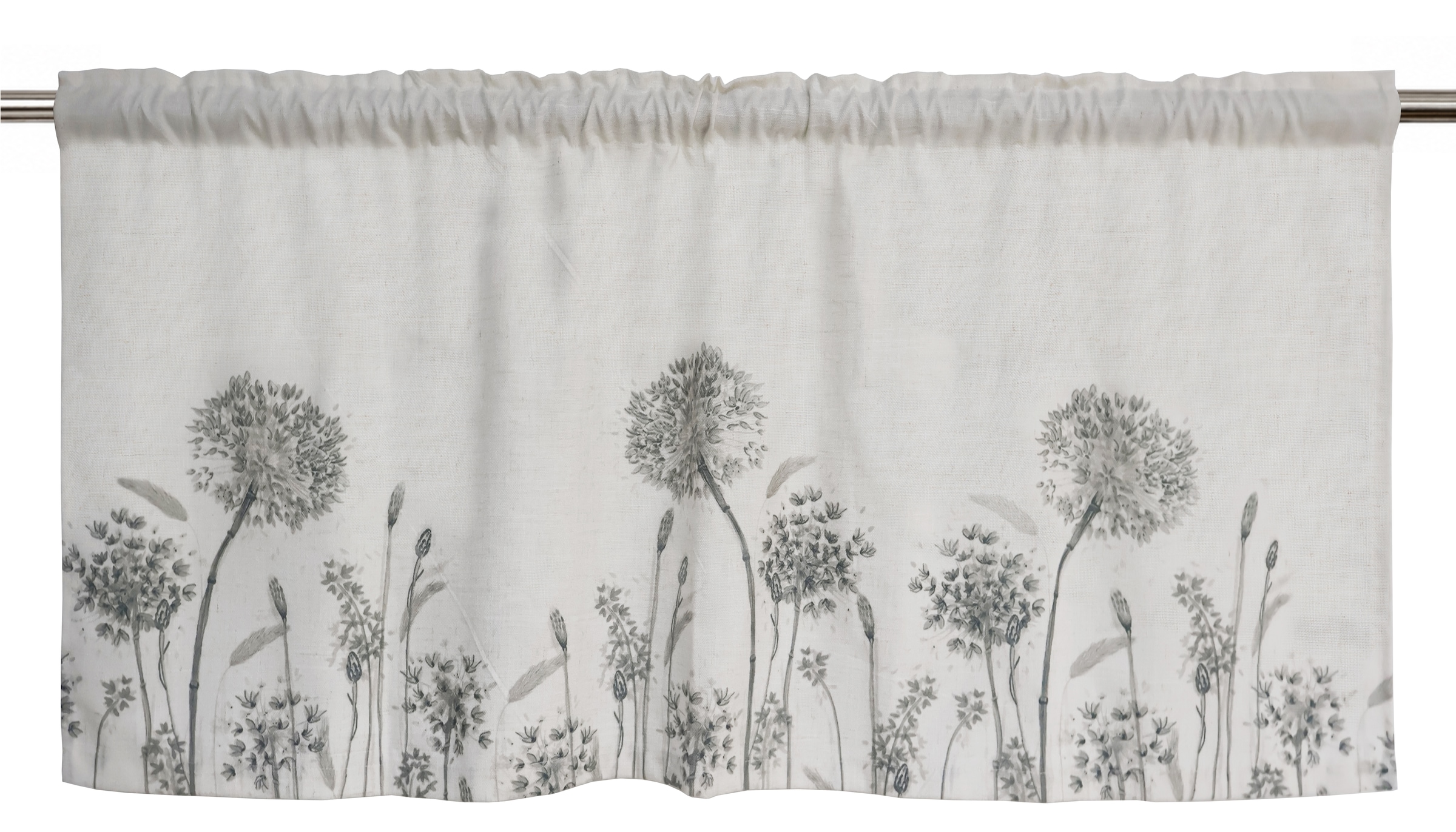 OTTO home Scheibengardine »Yllner« Stangendurchzug 1 Stk. tlg. Leinen-Look, florales Motiv, verschiedene Größen