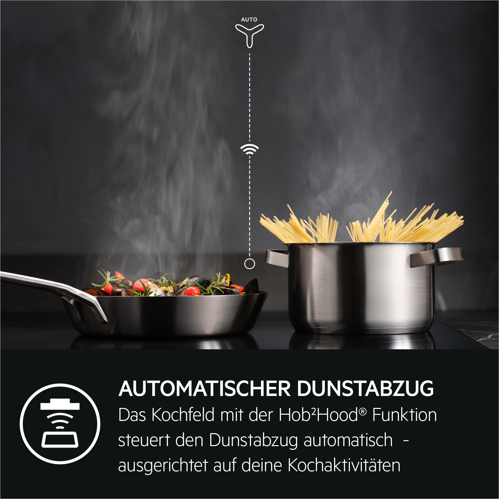 AEG Elektro-Herd-Set Serie 5000 »HH24HSPI«, Pyrolyse-Selbstreinigung, Hob2Hood, AirFry-Funktion