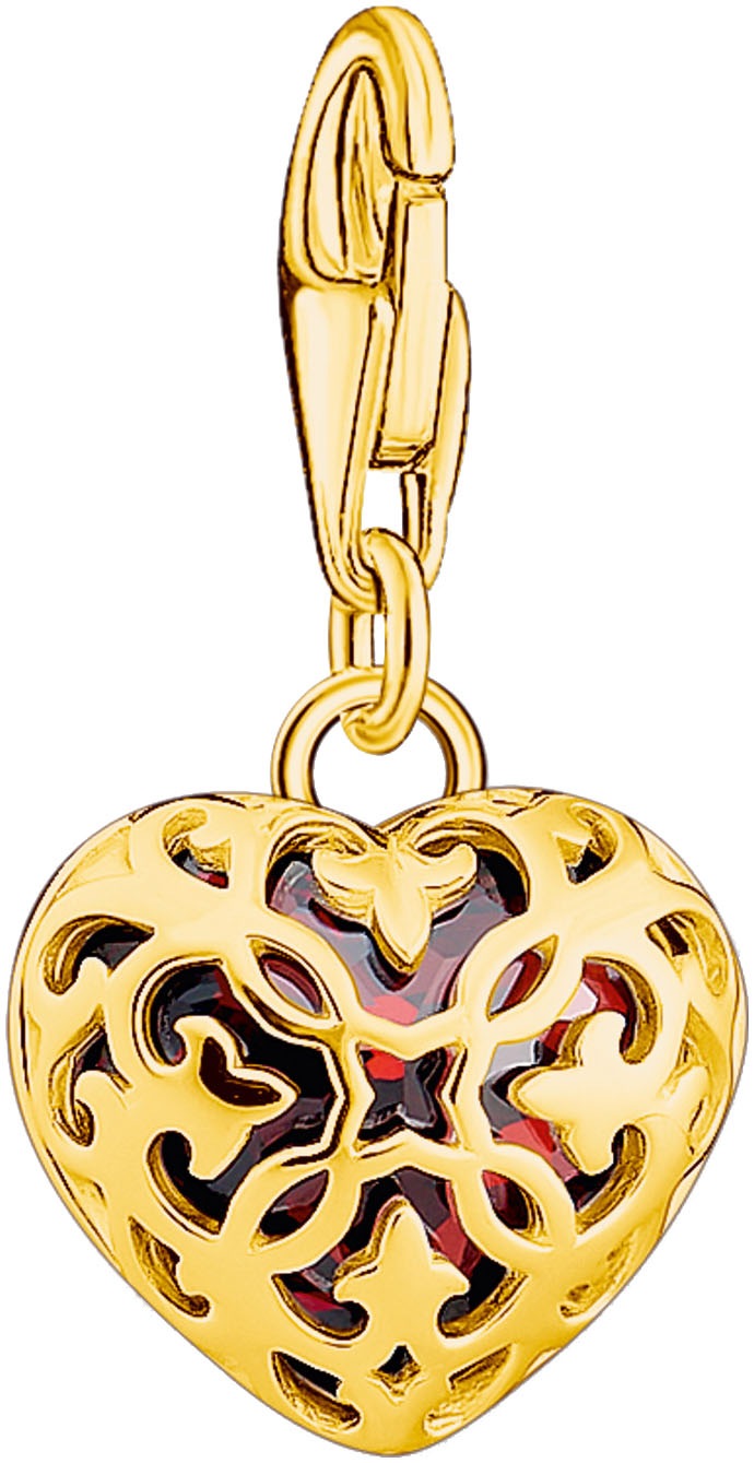 THOMAS SABO Charm Herz »Charm Rot, 2094-414-10«, mit Zirkonia (synth.)
