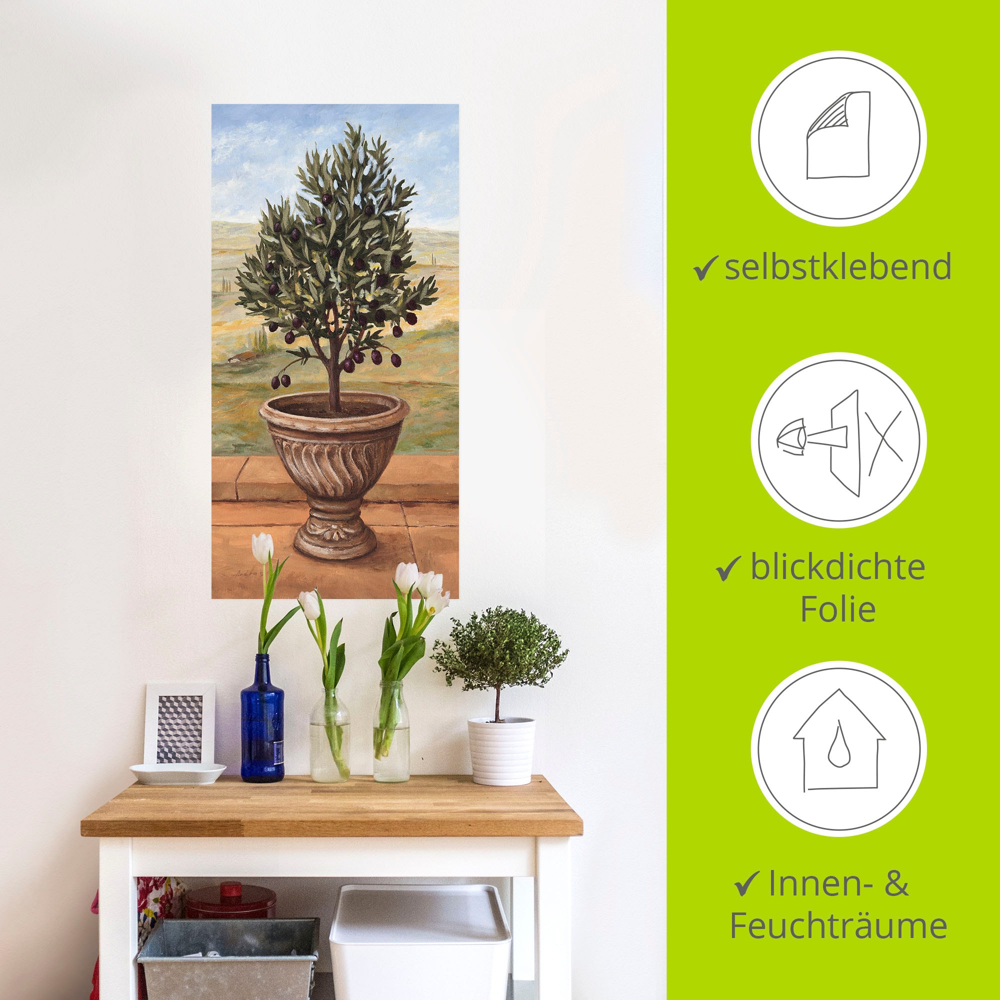Artland Wandbild »Olivenbaum«, Pflanzen, (1 St.), als Alubild, Outdoorbild, Leinwandbild, Wandaufkleber, versch. Größen