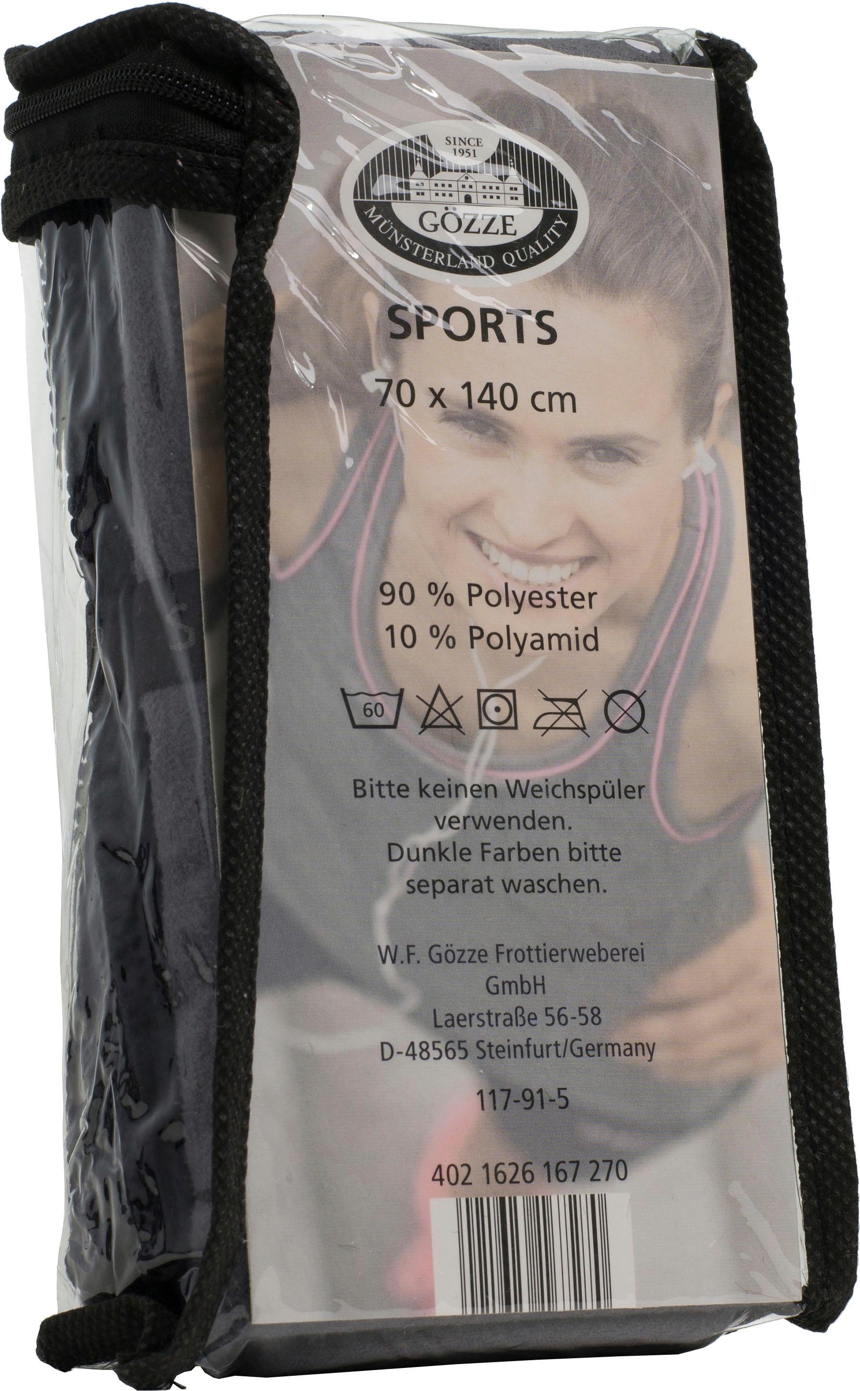 Gözze Sporthandtuch »Sports by Gözze«, (1 St., Sporthandtuch 70 x 140 cm), im Set, schnell trocknend, Mikrofaser, für Sport, Reisen & Camping