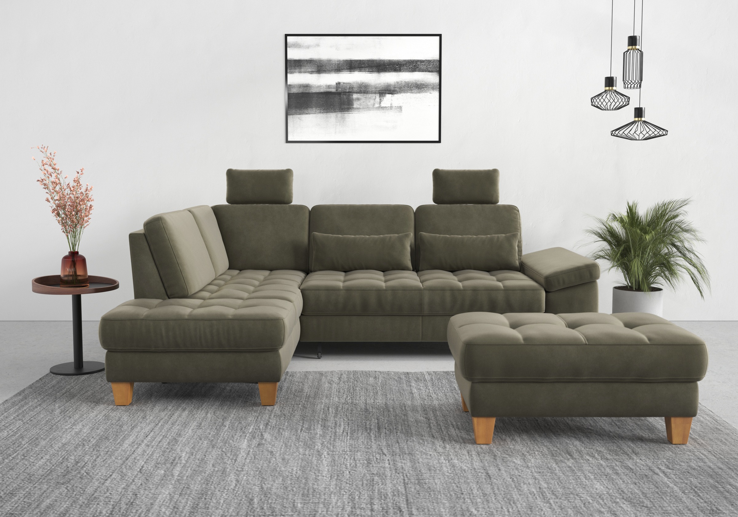 sit&more Ecksofa »Westham L-Form«, mit Ottomane, mit oder ohne Bettfunktion, Bettkasten, Verstellung