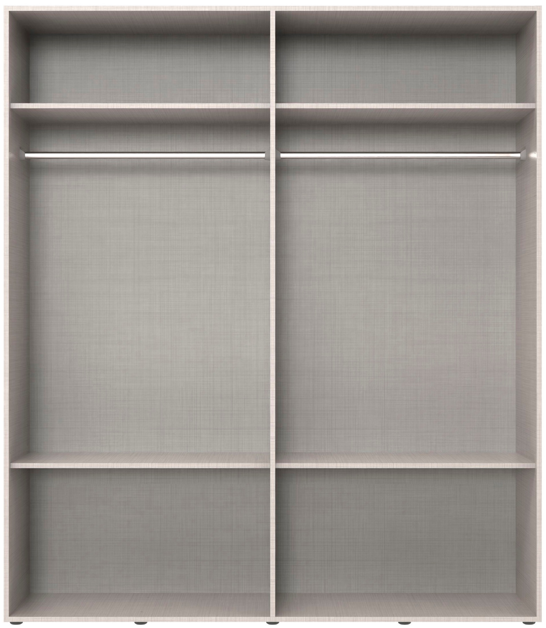 Wimex Kleiderschrank »Mugano, in 5 Breiten und 2 Höhen, Made in Germany«, (in Basic oder Premium Ausstattung mit 2 weiteren Einlegeböden), mit langen Griffstangen aus Metall, wahlweise mit oder ohne Spiegel