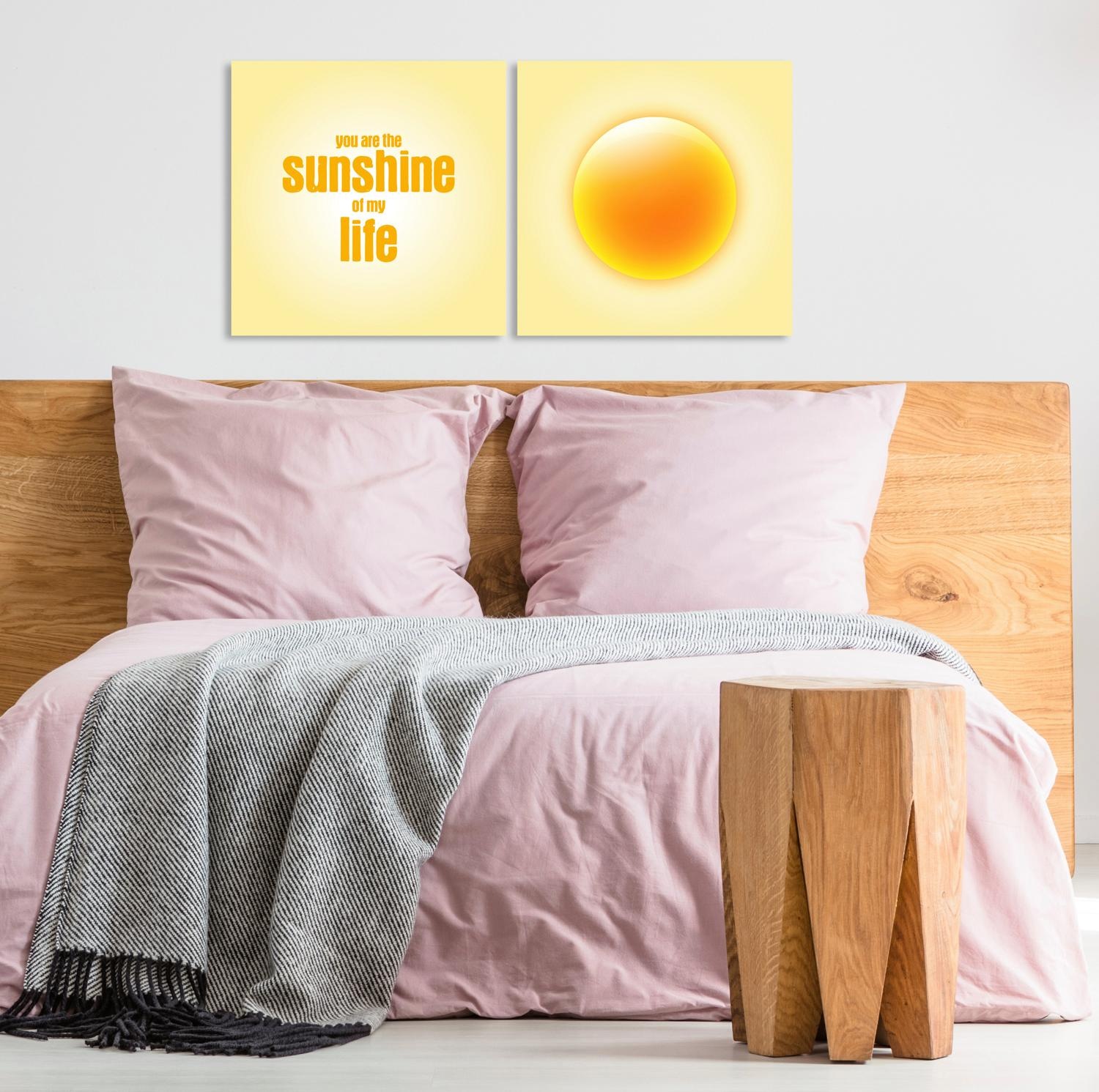 queence Leinwandbild »Sunshine«, Sonnenaufgang-Kunst-Modern-Spa-Spa Bilder- günstig online kaufen