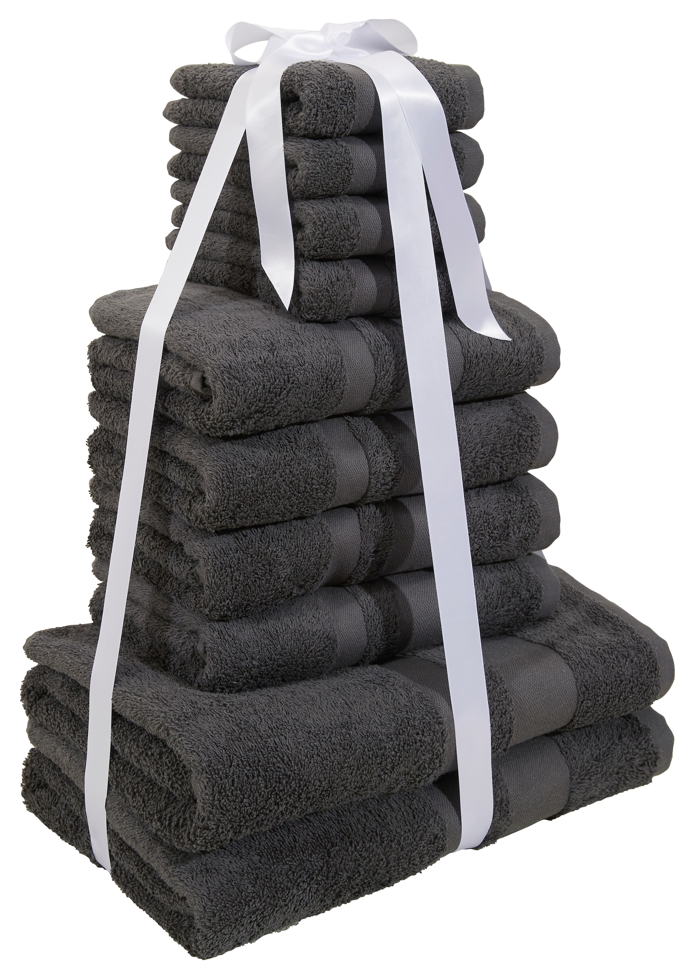 my home Handtuch Set »Vanessa, 10-tlg Handtuch-Set, in Standard- und Premium-Qualität, weich«, Set, 10 tlg., Walkfrottee, 100% Baumwolle, Duschtücher, Handtücher, Gästetücher, mit Bordüre