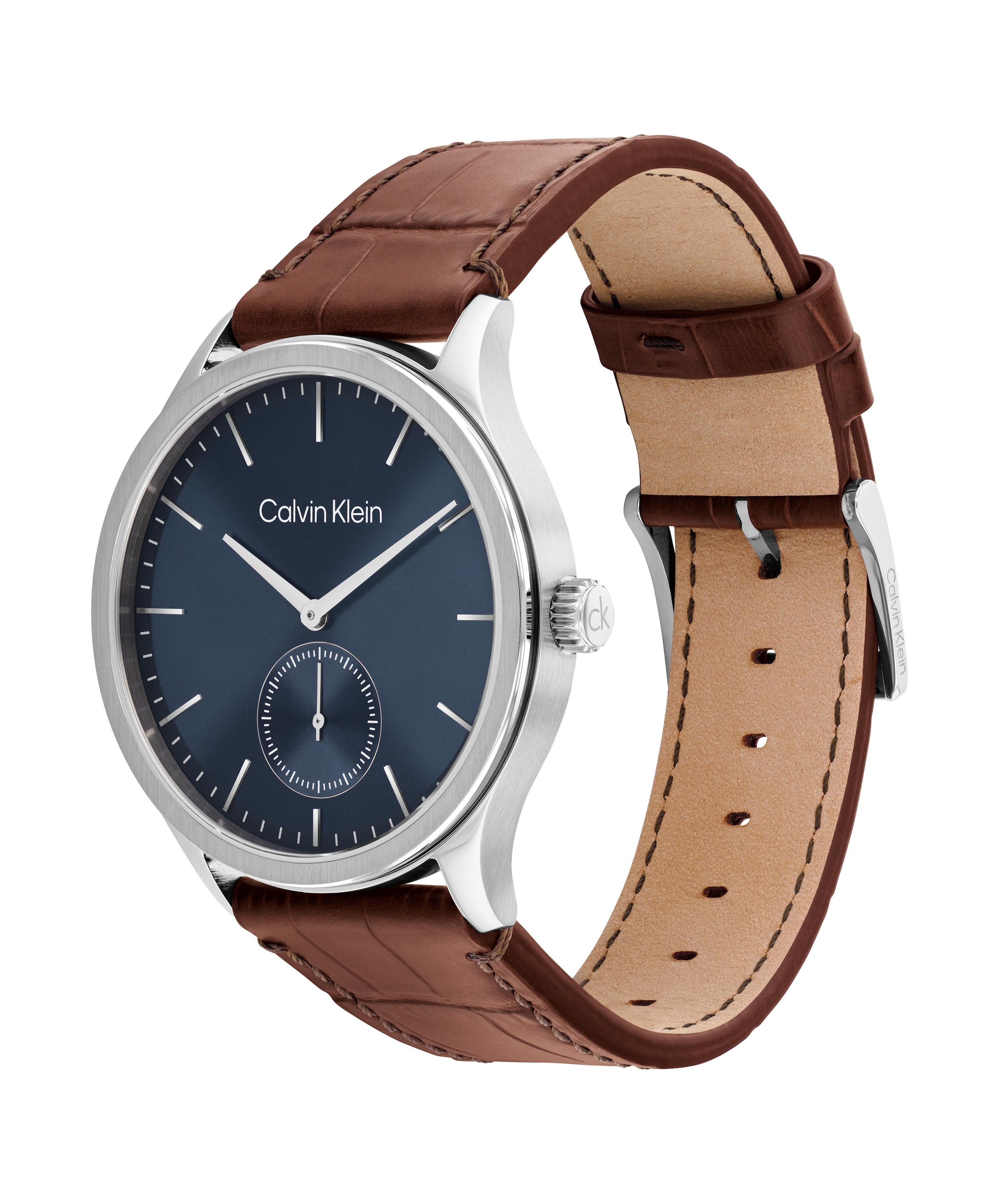 Calvin Klein Quarzuhr »CK TAILORED« Armbanduhr, Herrenuhr, Lederarmband, analog