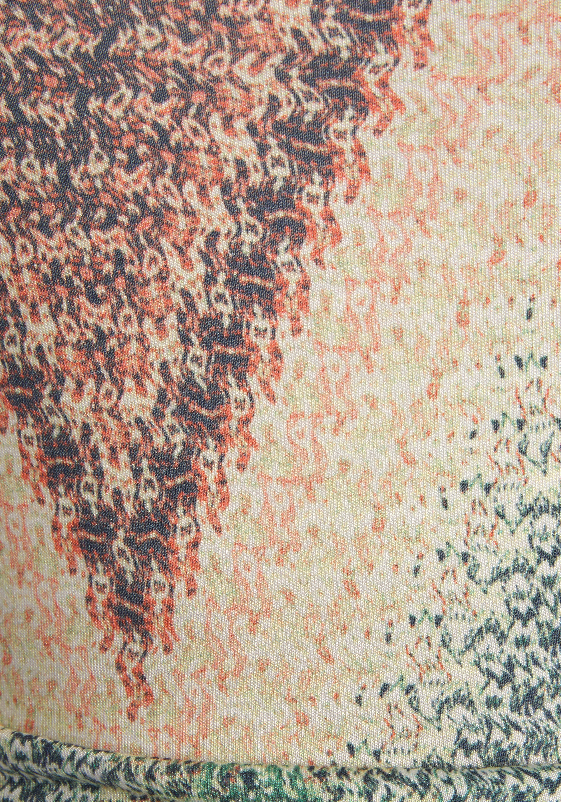 LASCANA Midikleid, mit sommerlichem Print und Schlitz, Sommerkleid, Strandkleid
