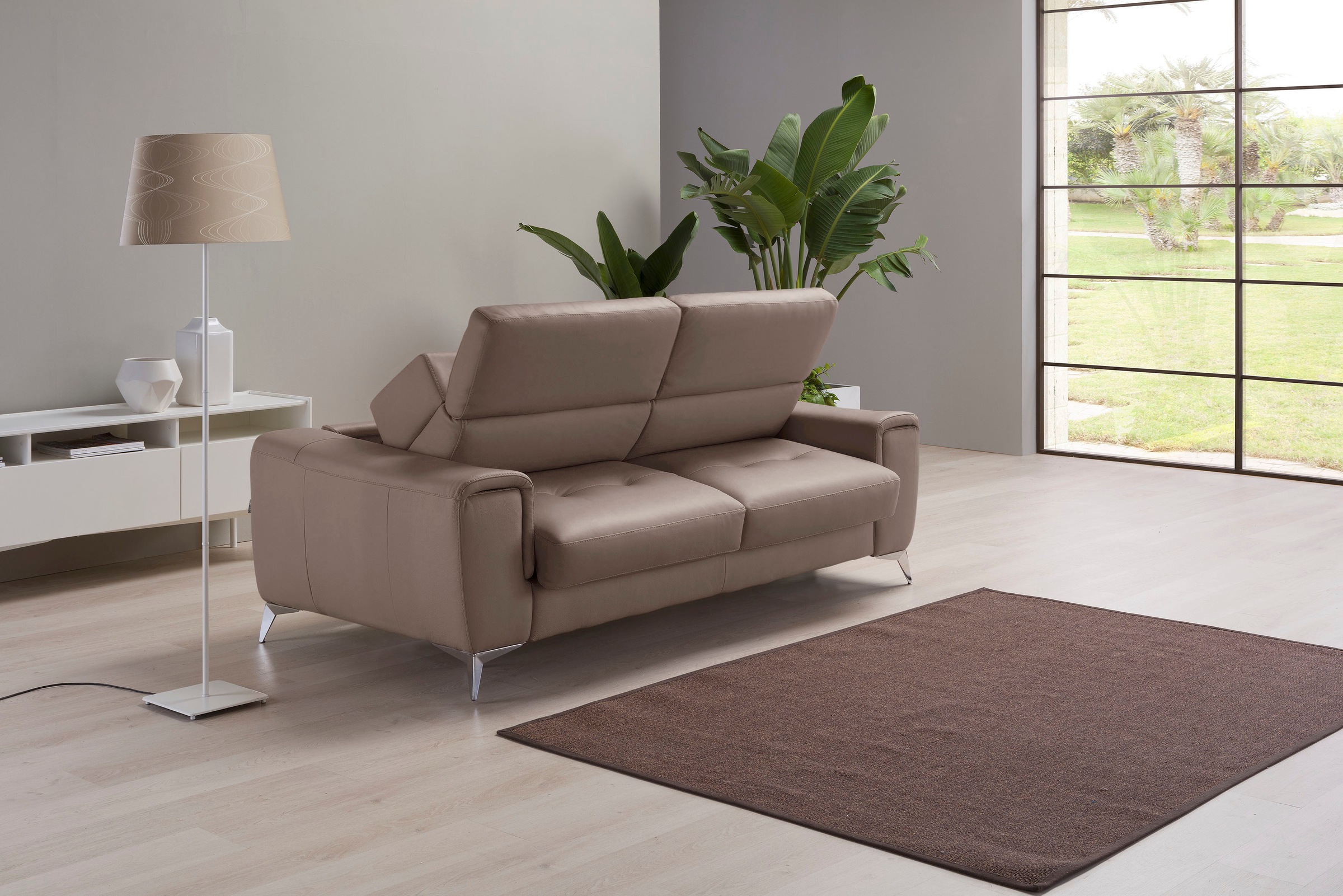 Egoitaliano Schlafsofa »Francine, Designsofa, Loungesofa mit Dauerschlaffunktion, Bettfunktion«, hochwertiger Metallbettrahmen & Matratze, Kopfteil manuell verstellbar